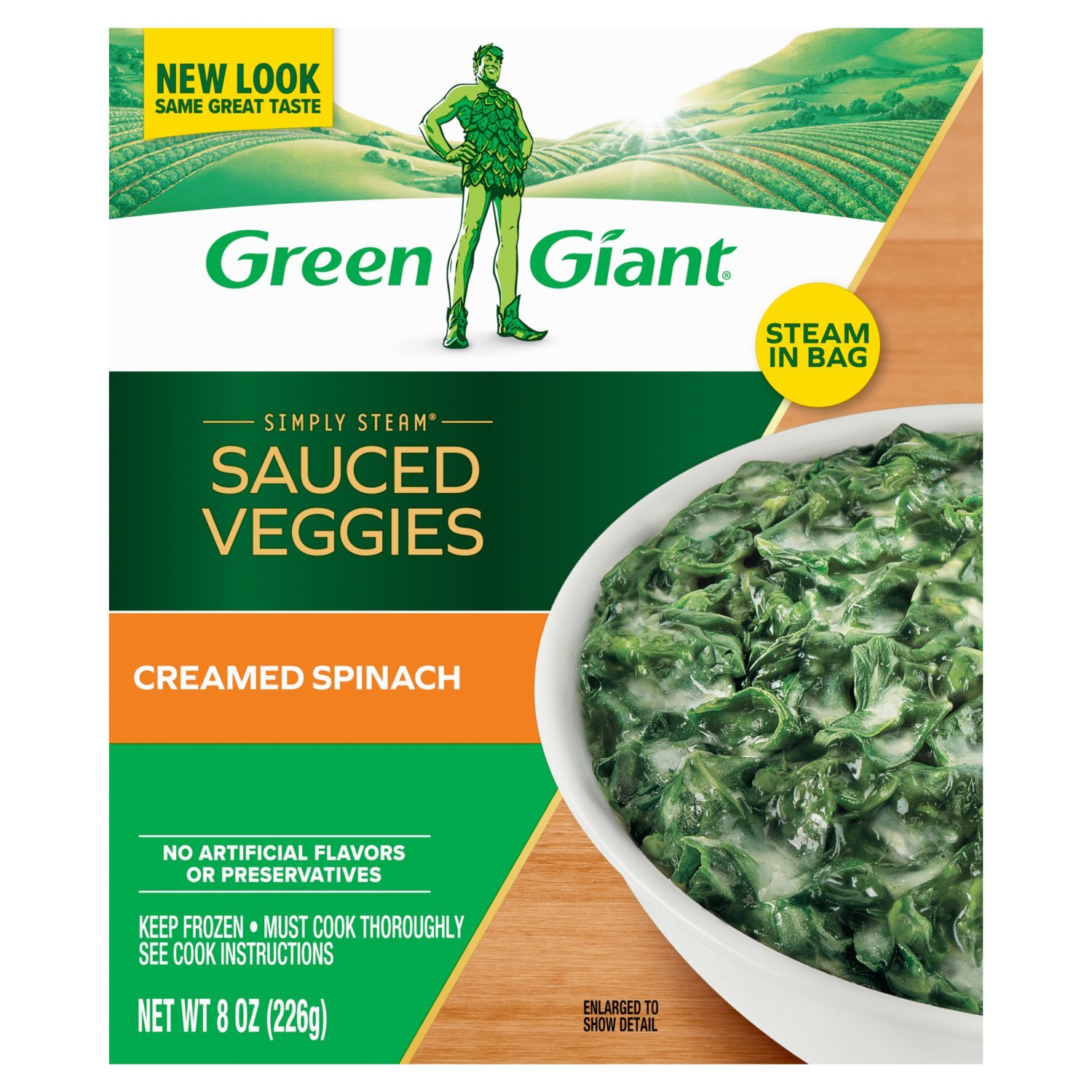 Green Giant Simply Steam Creamed Spinach Sauced Veggies, 8 oz Image 1 of 8