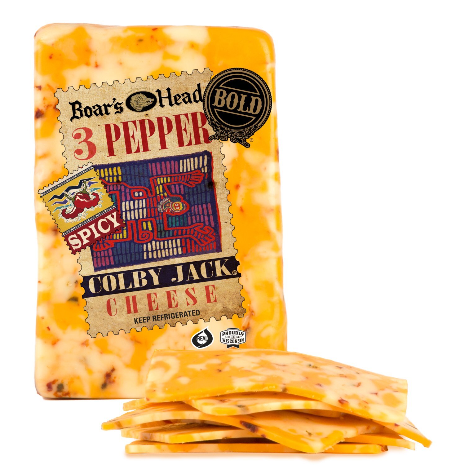 BOAR'S HEAD, 3 PEPPER COLBY JACK CHEESE, SPICY