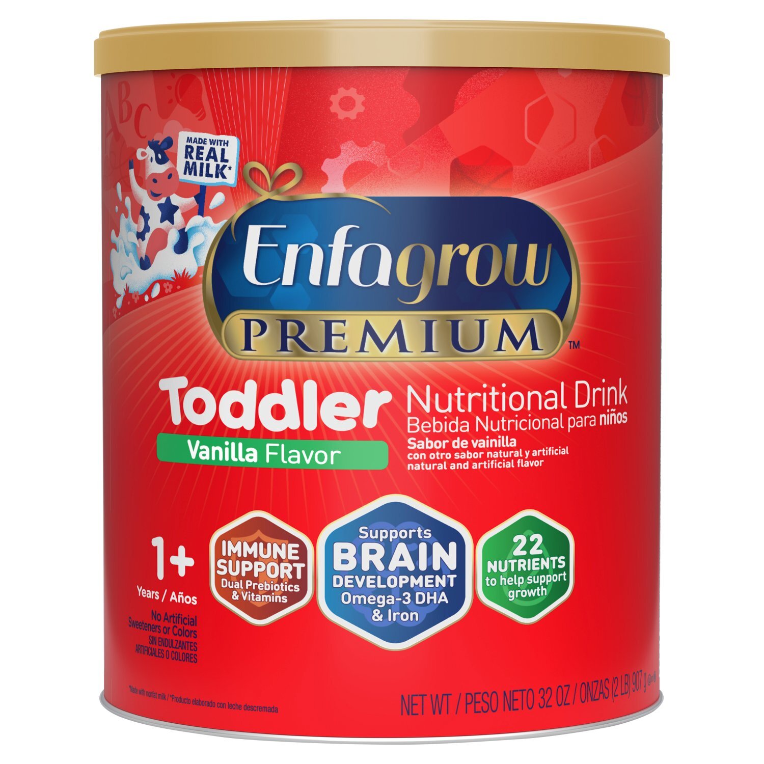 Enfagrow PREMIUM Toddler Nutritional Drink, Made with Real Milk, 32 Oz Image 1 of 9