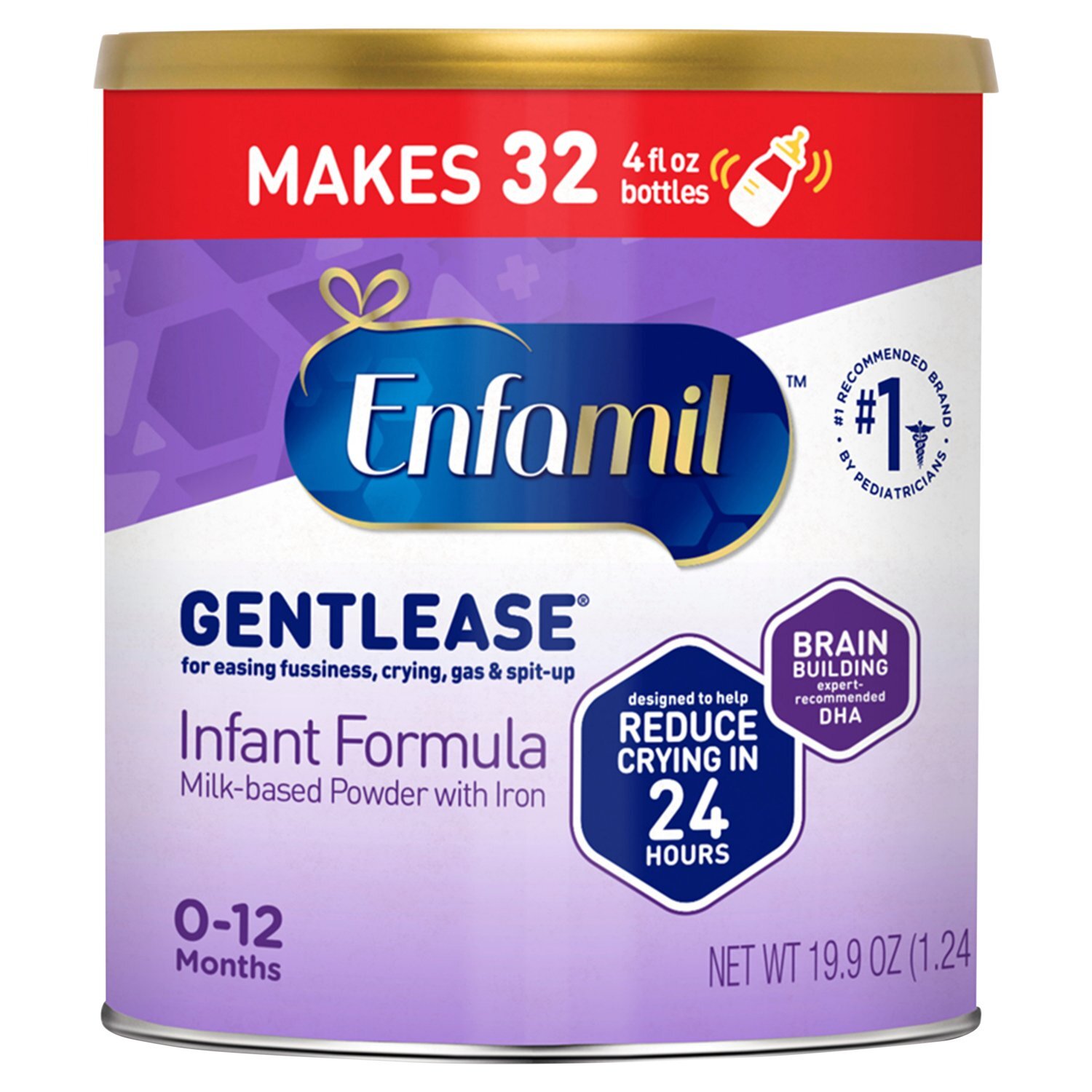 Enfamil Gentlease Baby Formula, Reduces Fussiness, Crying, Gas and Spit-up in 24 Hrs, 19.9 Oz Image 1 of 9