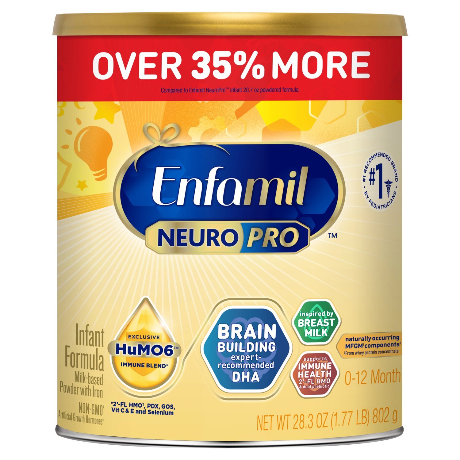 Enfamil NeuroPro Baby Formula, Brain Building Duo DHA & MFGM, Infant Formula Powder 28.3 Oz Image 1 of 12