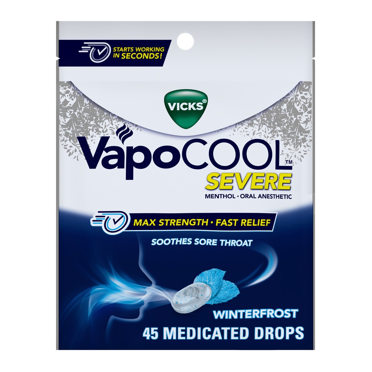 Vicks VapoCOOL SEVERE Max Strength* Menthol Cough Drop Alternative