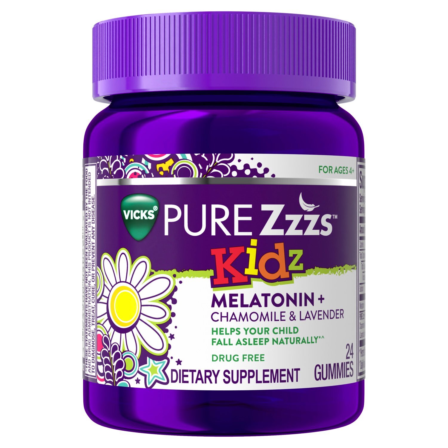 PURE Zzzs Kidz, Kids Melatonin Gummy, Sleep Aid, Melatonin 1 mg, Berry Flavored, 24 Sleep Gummies Image 1 of 7