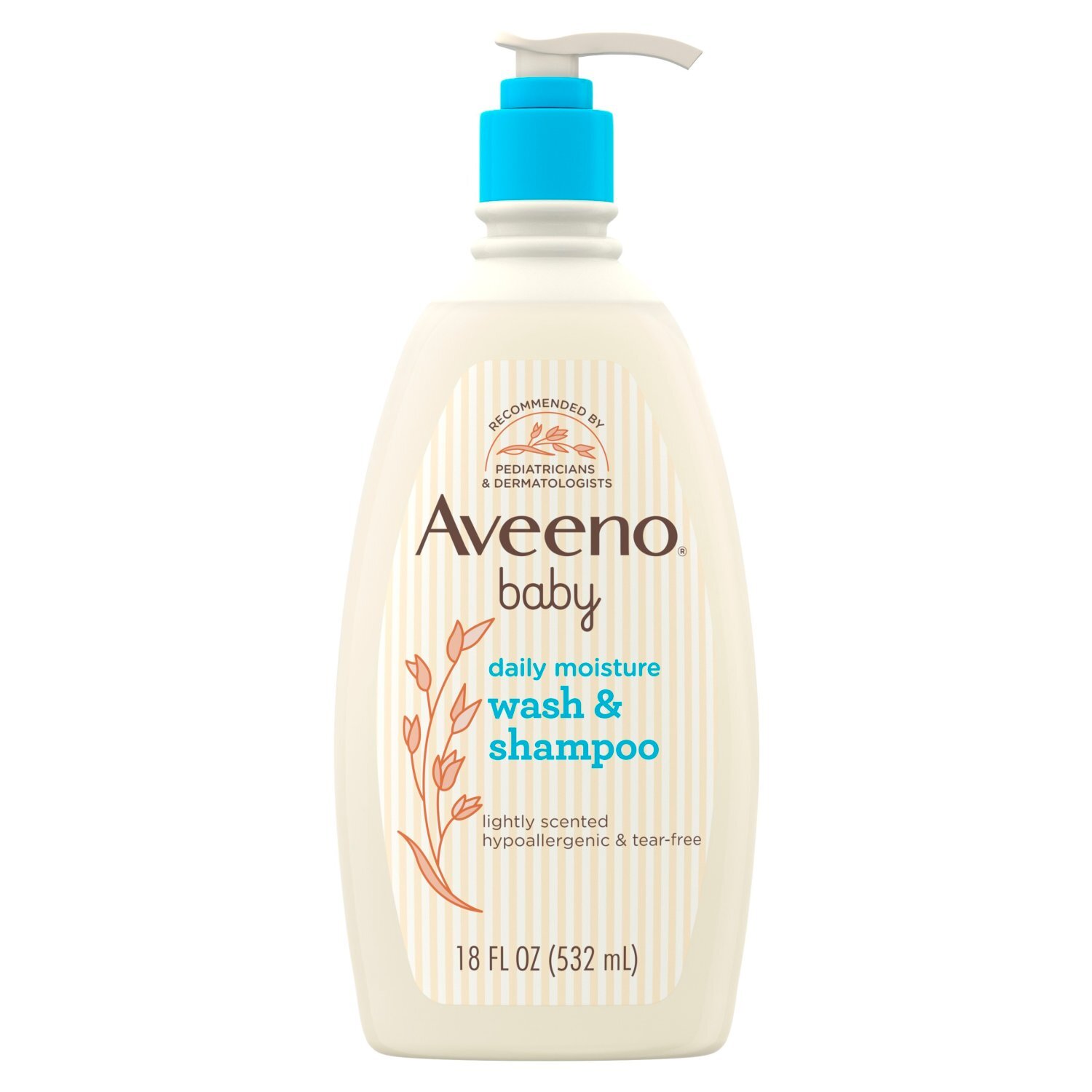 Aveeno Baby Daily Moisture Wash & Shampoo, 18 fl oz Image 1 of 10