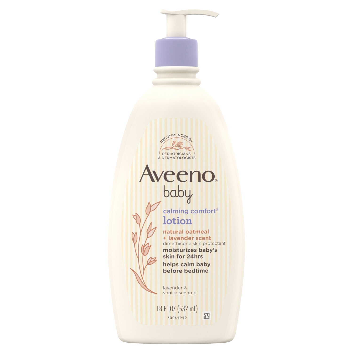 Aveeno Baby Lavender & Vanilla Scented Calming Comfort Lotion, 18 fl oz Image 1 of 9