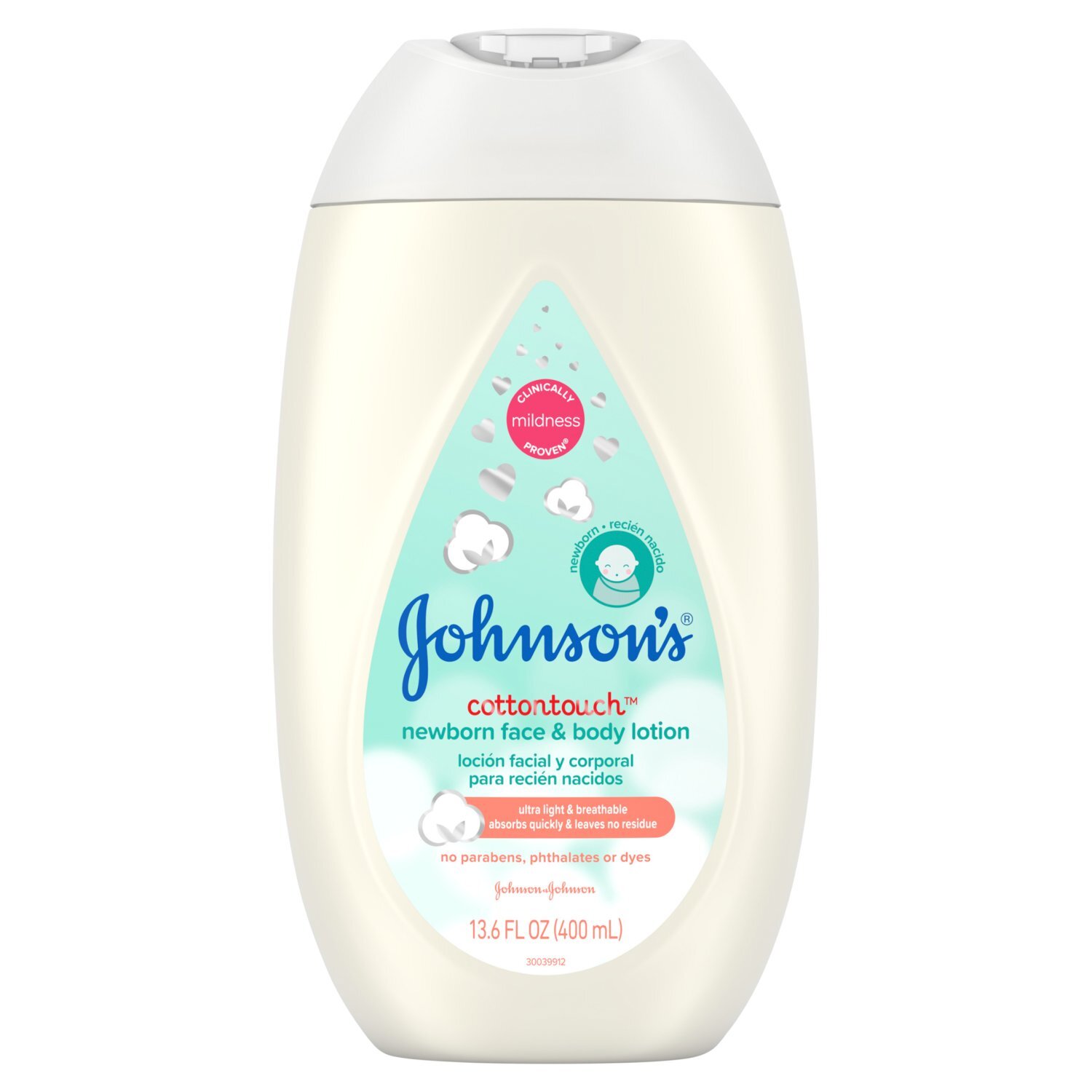 Johnson's Cottontouch Newborn Face & Body Lotion, 13.6 fl oz Image 1 of 9