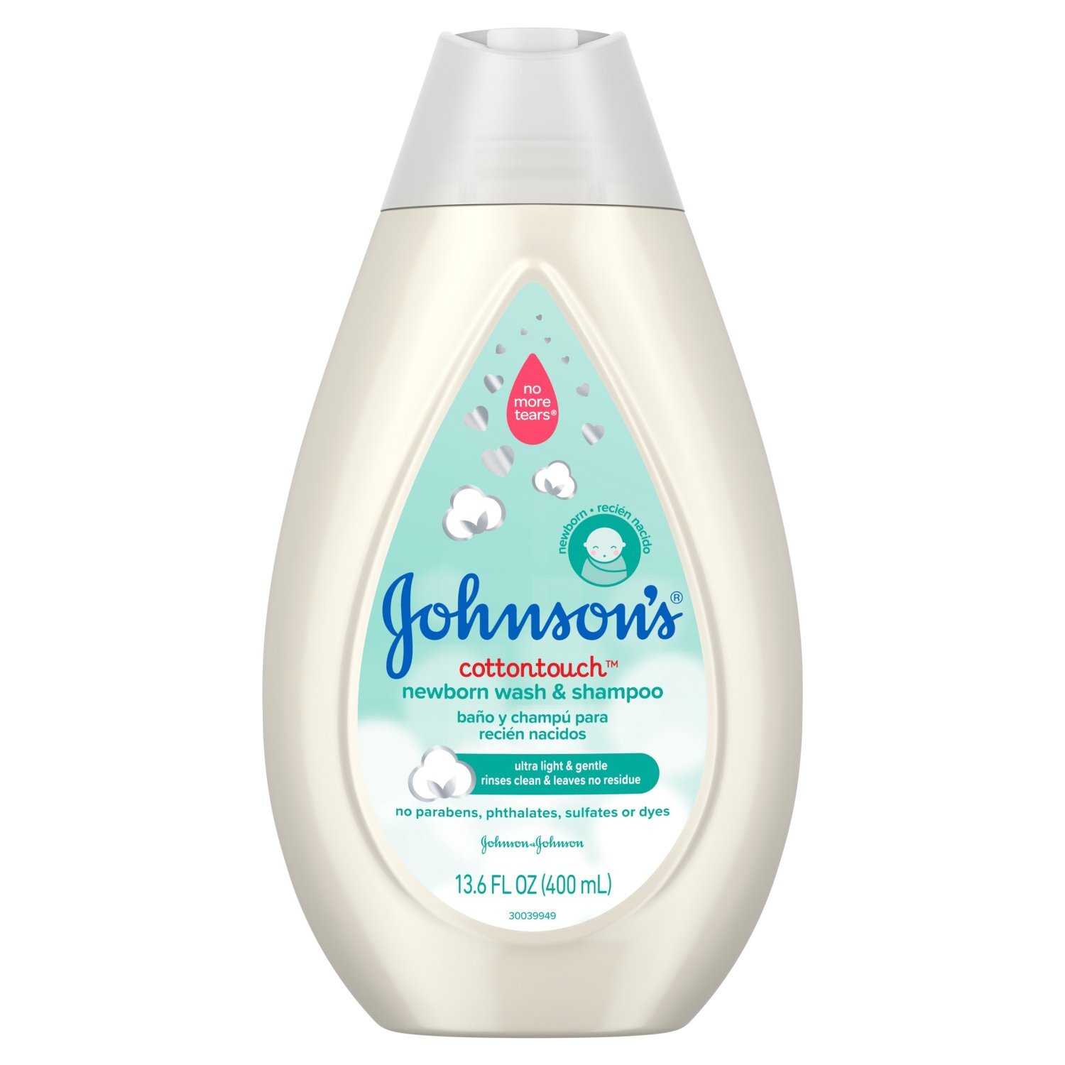 Johnson's Cottontouch Newborn Wash & Shampoo, 13.6 fl oz Image 1 of 9