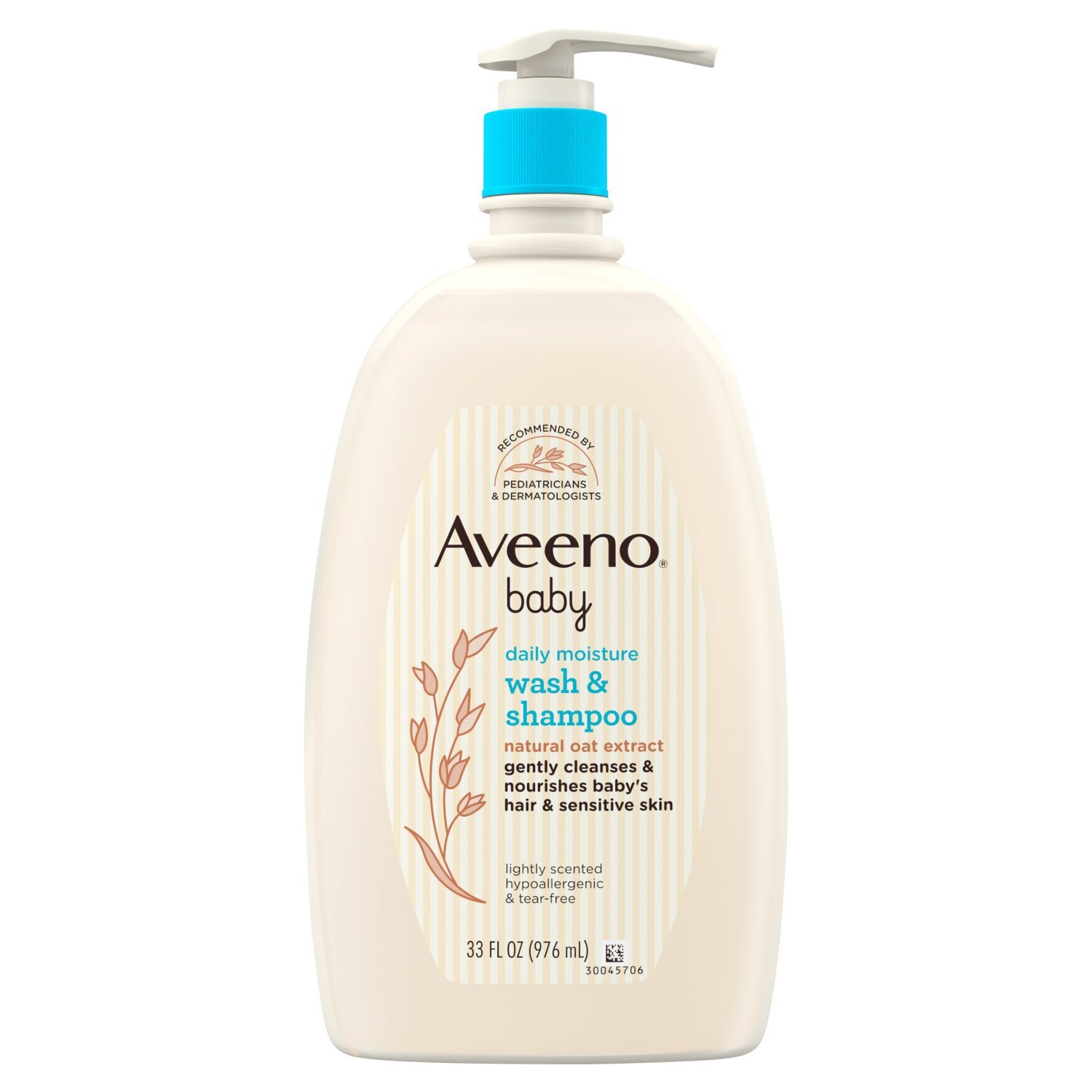 Aveeno Baby Daily Moisture Wash & Shampoo, 33 fl oz Image 1 of 9