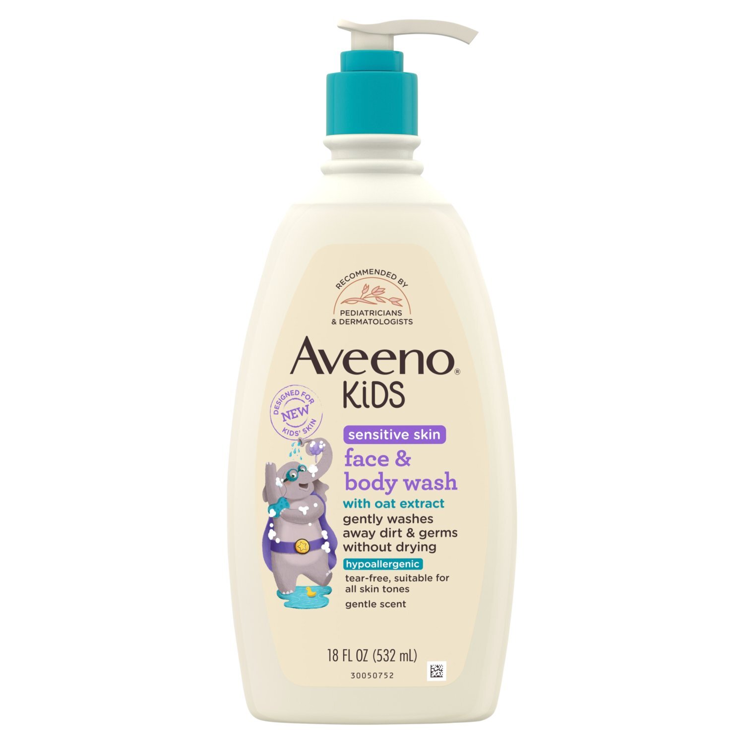 Aveeno Kids Sensitive Skin Face & Body Wash, 18 fl oz Image 1 of 8