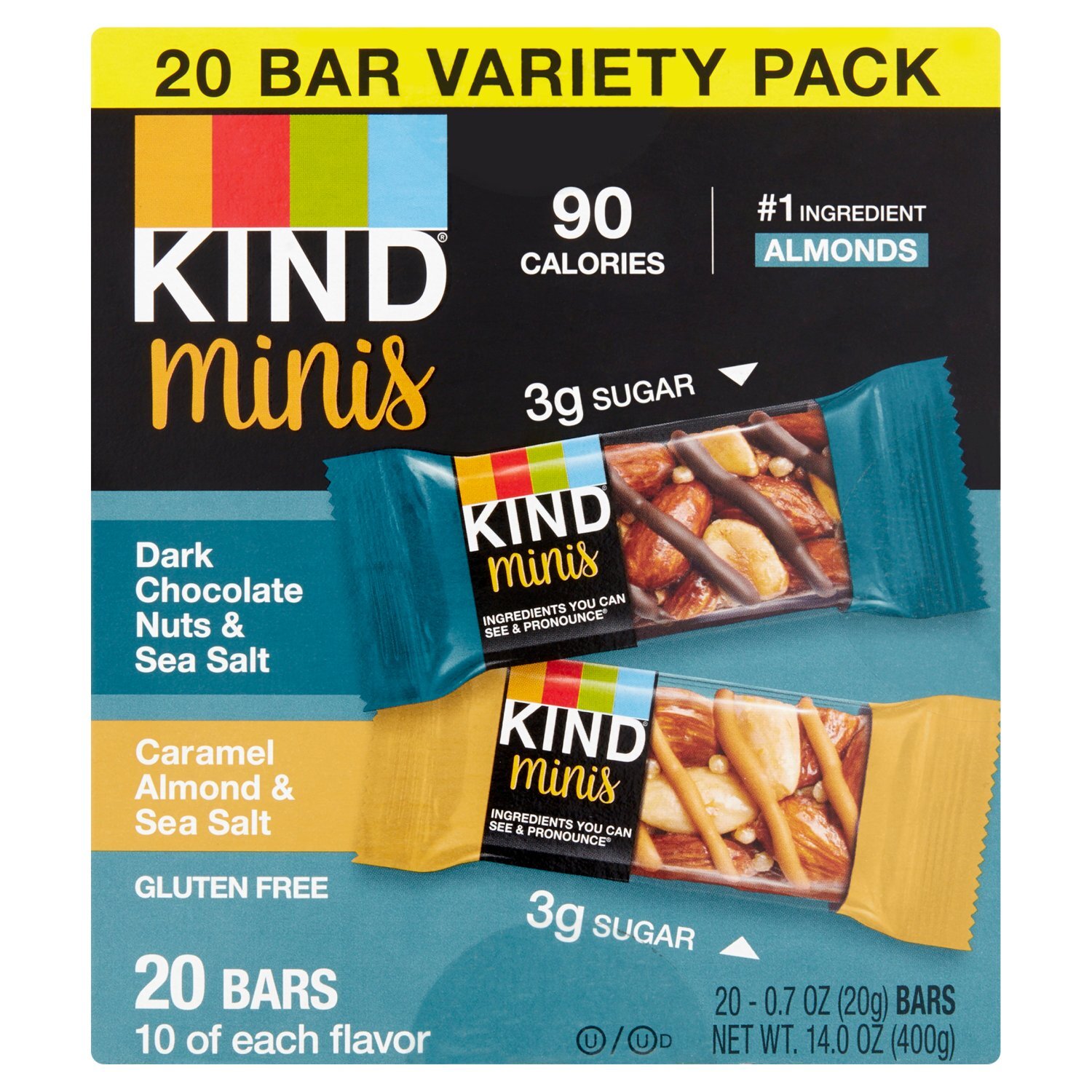 Kind Minis Bars Variety Pack, 0.7 oz, 20 count - The Fresh Grocer