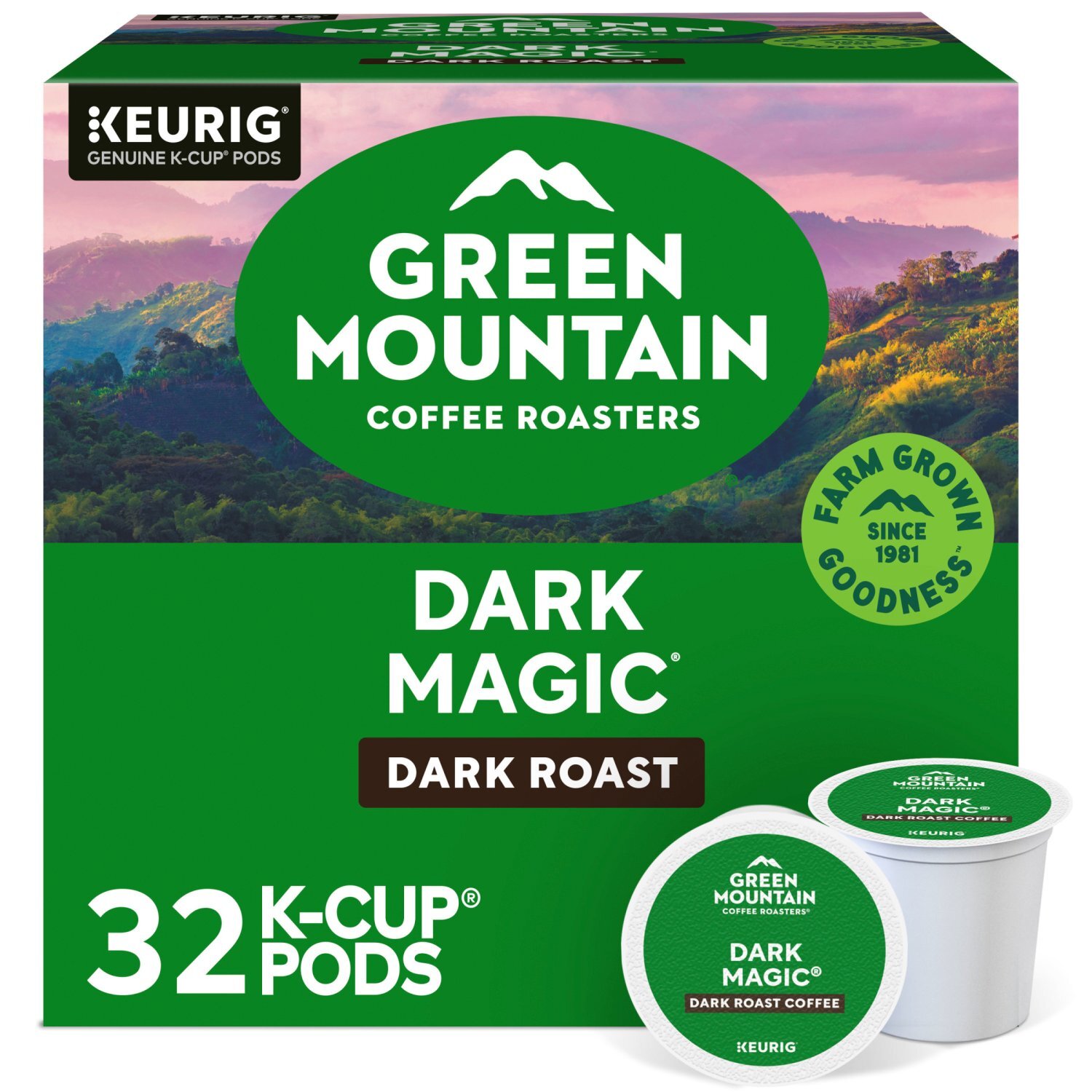 Green Mountain Coffee Roasters Dark Magic Dark Roast Coffee K-Cup Pods Value Pack, 32 count, 12.8 oz Image 1 of 12