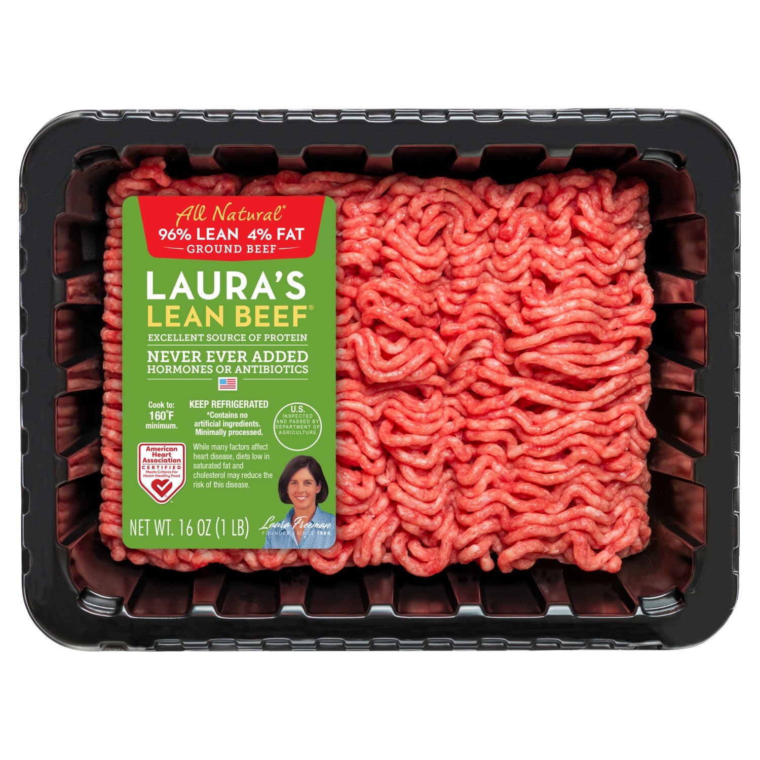 Laura's Lean Beef 96% Lean 4% Fat Ground Beef, 16 oz - ShopRite