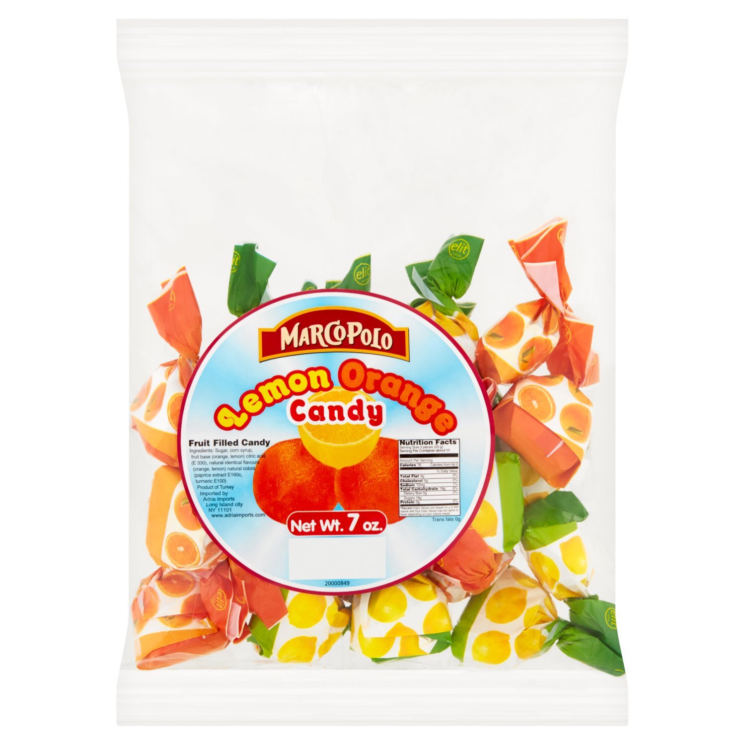 Marco Polo Lemon Orange Fruit Filled Candy, 7 oz - Price Rite
