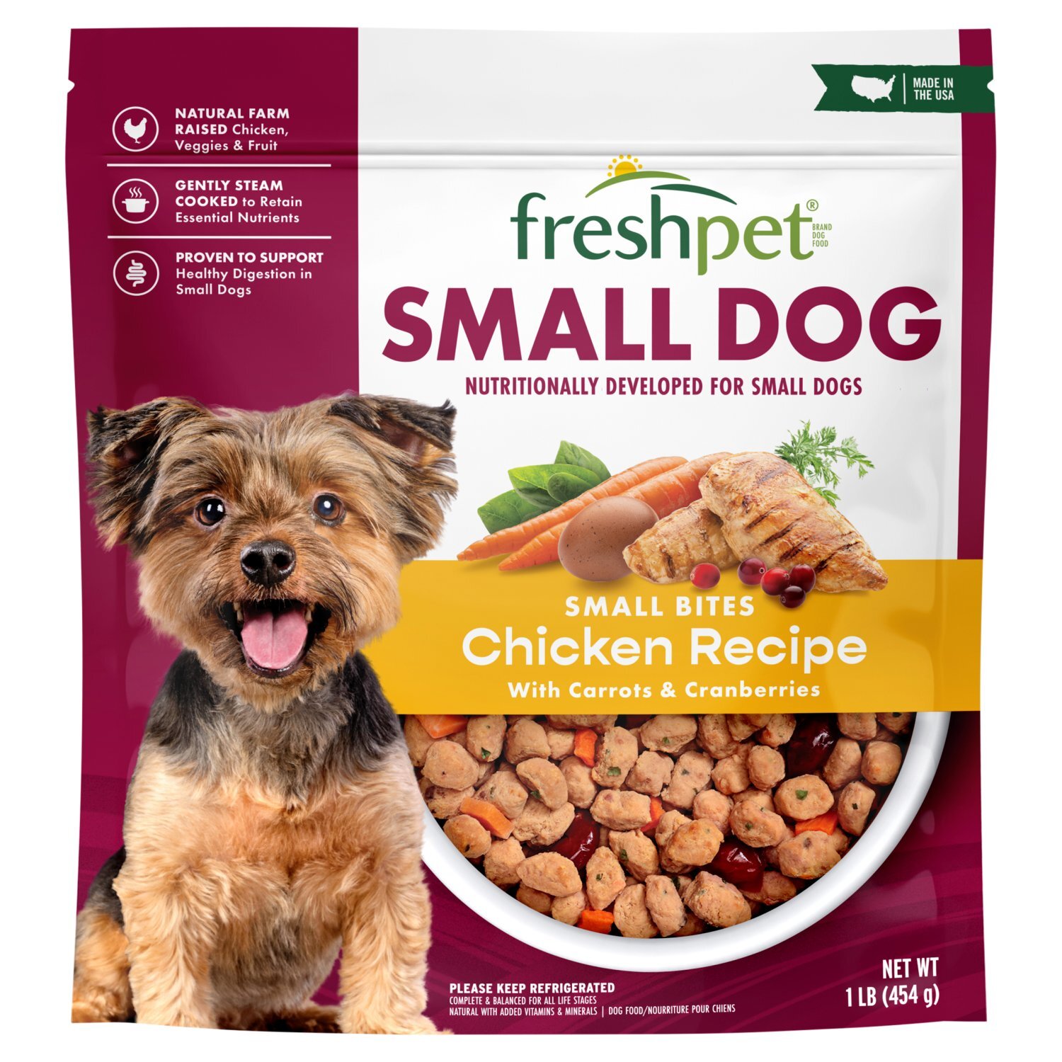 ドッグフード Shin Freshpet Small Bites Chicken Recipe with Carrots & Cranberries