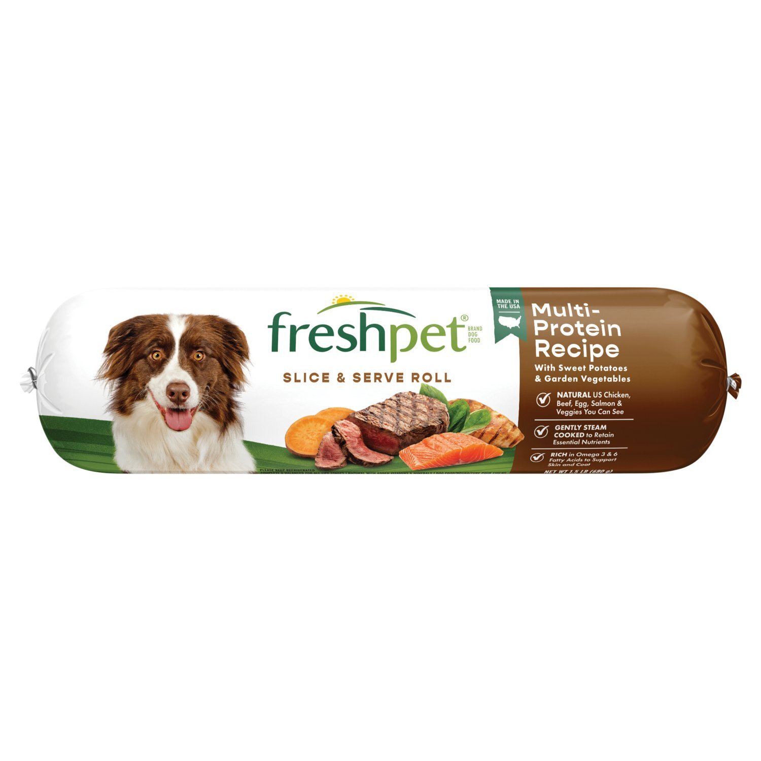 Freshpet Multi-Protein Recipe Slice & Serve Roll Dog Food, 1.5 lb