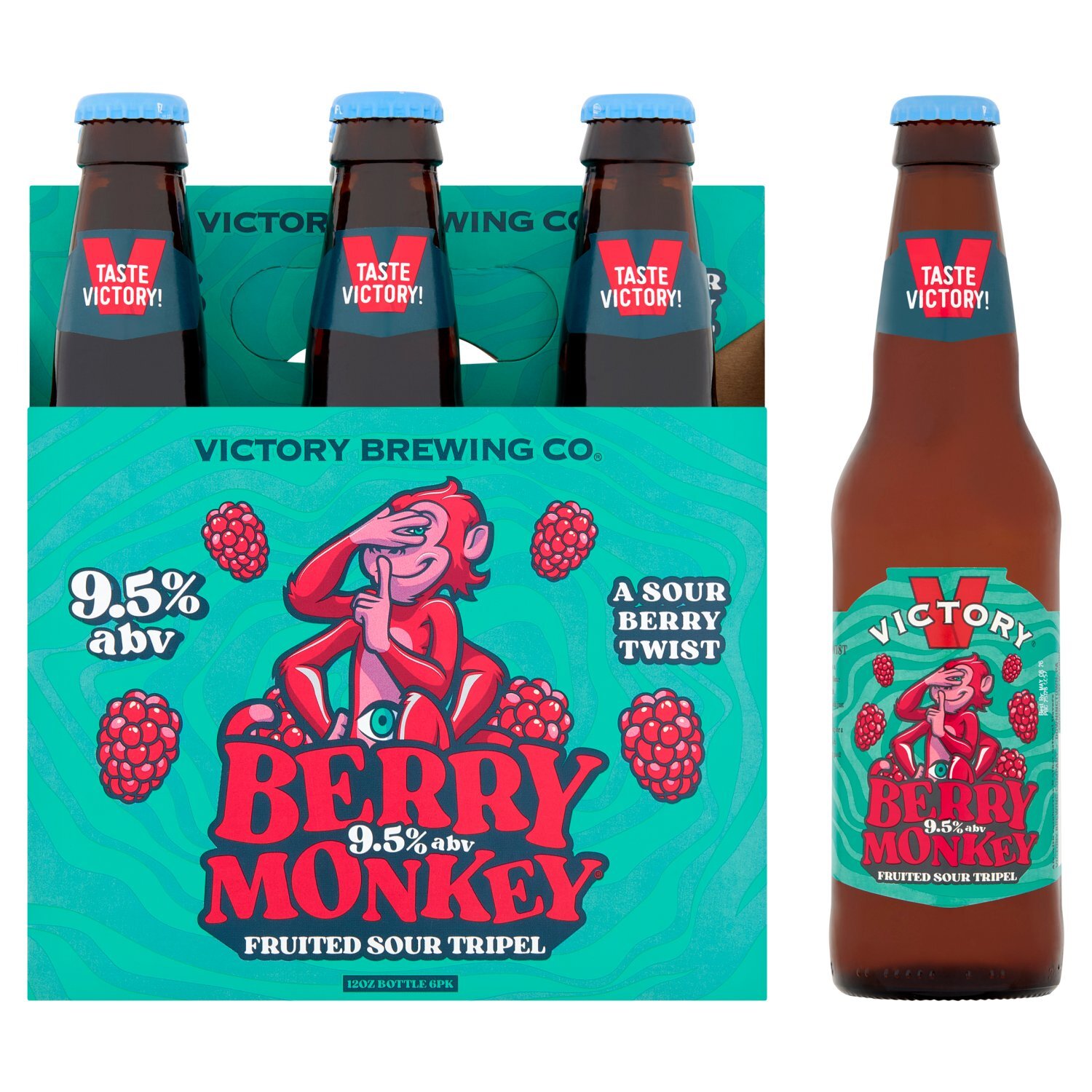 Victory Brewing Co. Berry Monkey Fruited Sour Tripel, 12 oz, 6