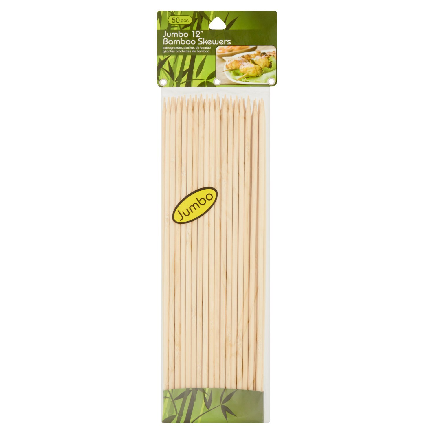 Jumbo 12" Bamboo Skewers, 50 count Image 1 of 4