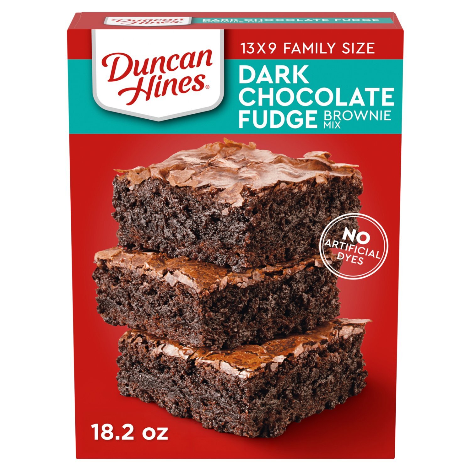 Duncan Hines Dark Chocolate Fudge Brownie Mix Family Size, 18.2 oz Image 1 of 10