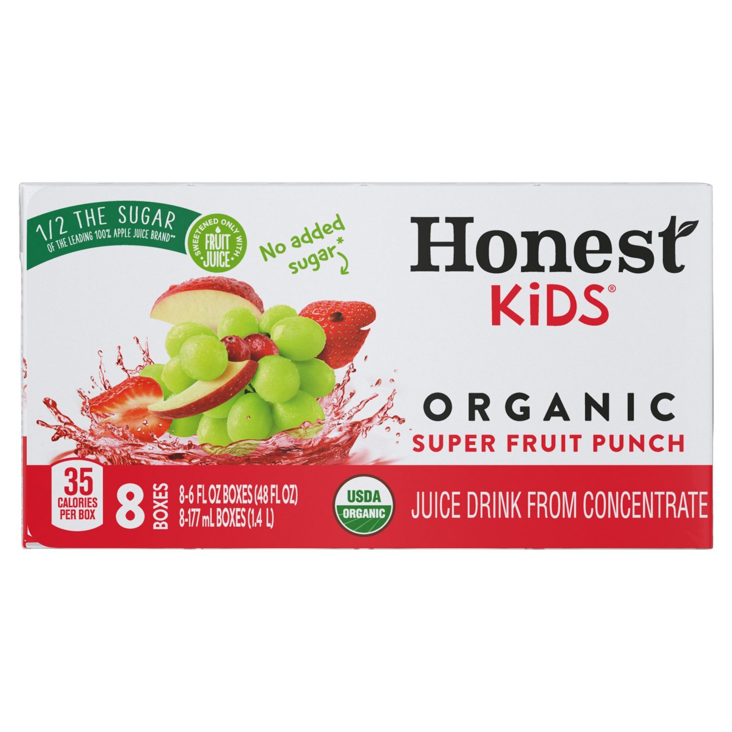 Honest Kids Organic Super Fruit Punch Juice Drink, 6 fl oz, 8