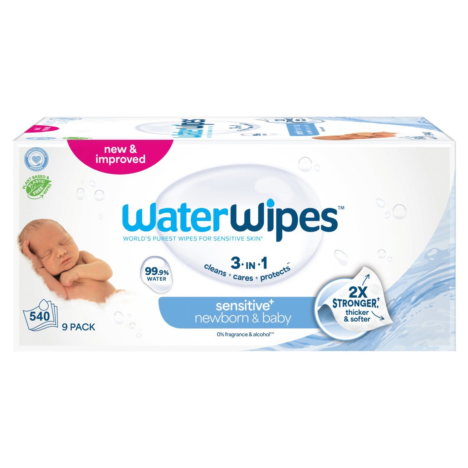 WaterWipes Sensitive+ Newborn & Baby Wipes, 540 count Image 1 of 11