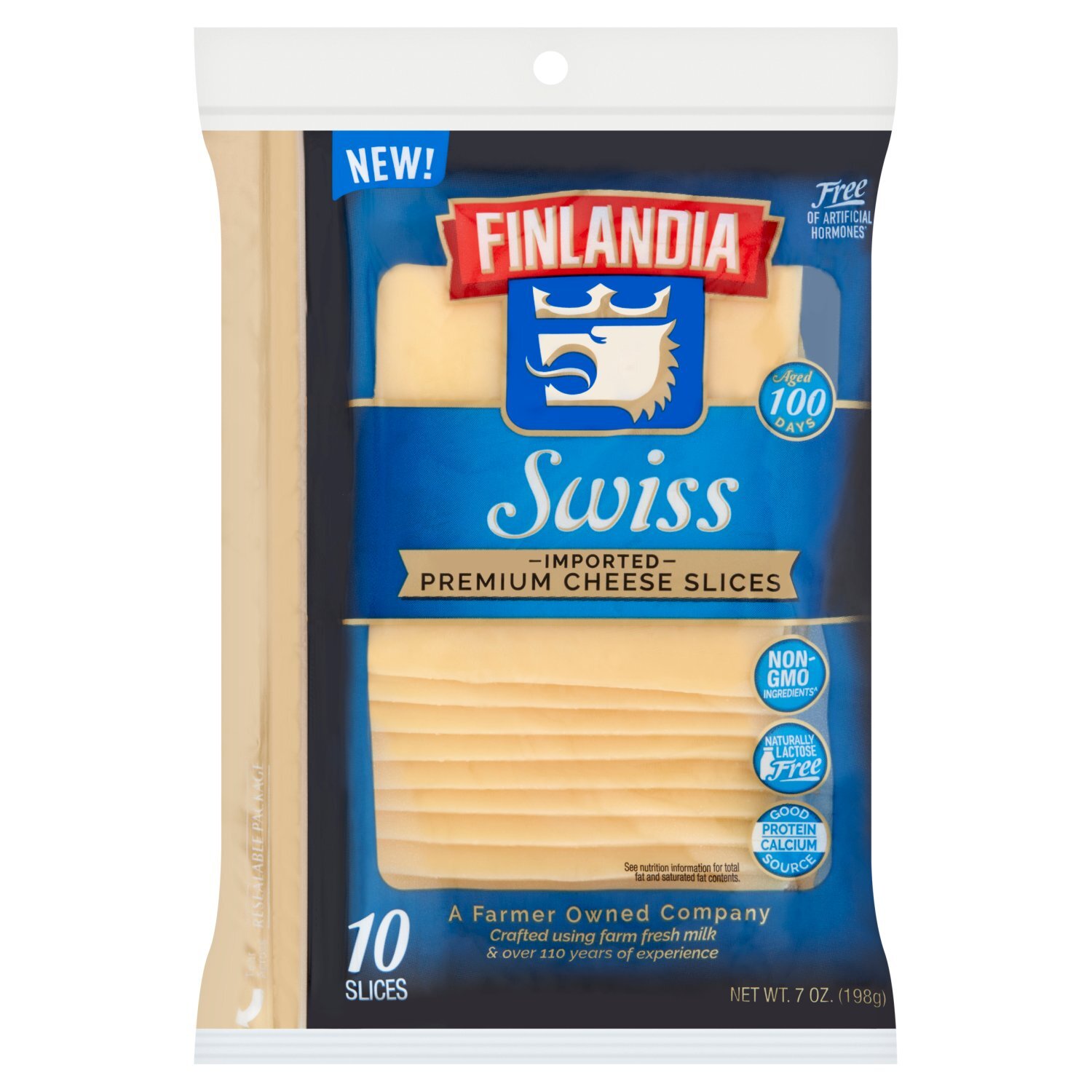 Finlandia Swiss Imported Premium Cheese Slices, 10 count, 7 oz Image 1 of 5
