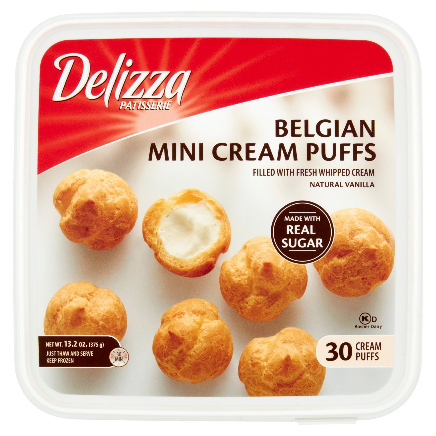 Delizza Patisserie Belgian Mini Cream Puffs, 30 count, 13.2 oz Image 1 of 4