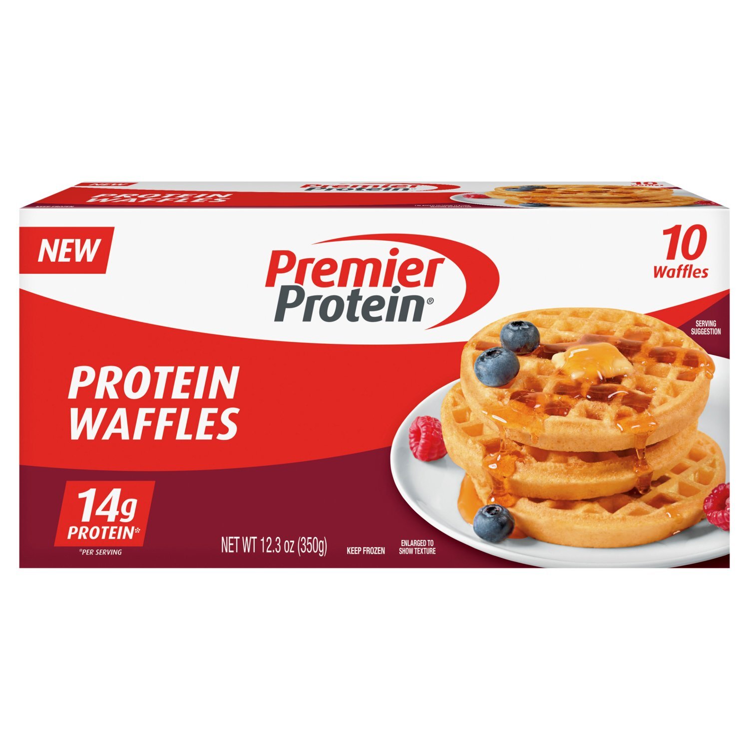 Premier Protein Protein Waffles, 10 count, 12.3 oz Image 1 of 7
