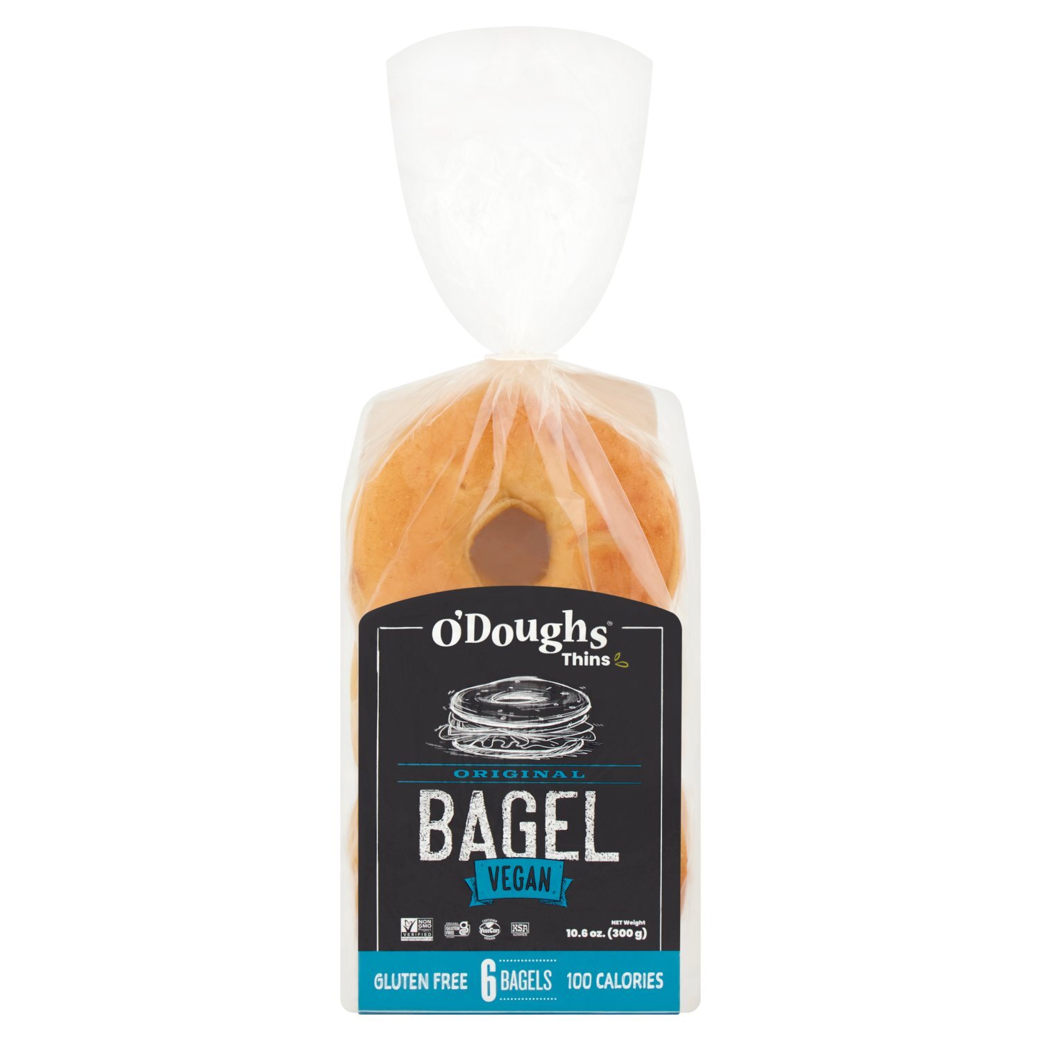 O'Doughs Thins Original Vegan Gluten Free Bagels, 6 count, 10.6 oz Image 1 of 6