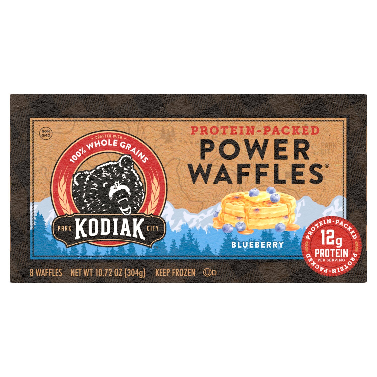 Kodiak Cakes Power Waffles Protein-Packed Blueberry Waffles, 8 count, 10.72 oz Image 1 of 5