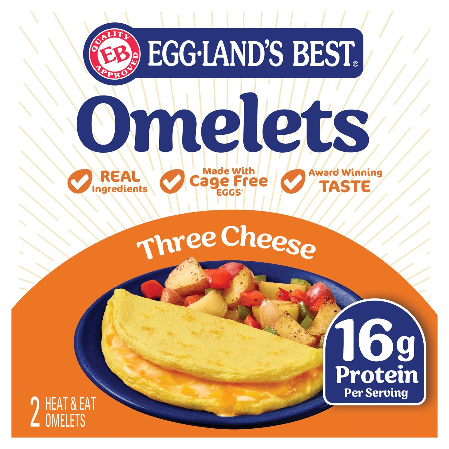 Eggland's Best Three Cheese Frozen Omelets, 2 Count Image 1 of 13