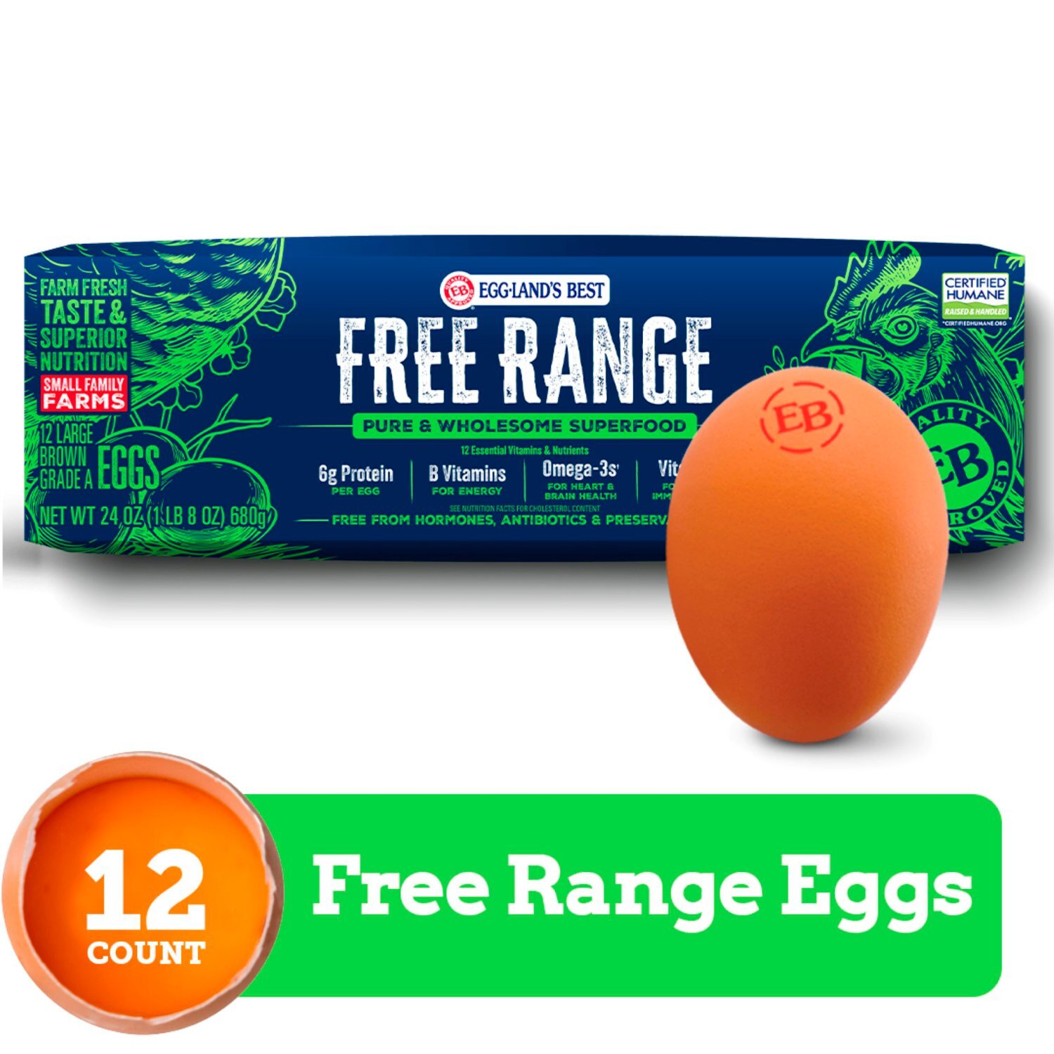 Eggland's Best Free Range Large Brown Eggs, 12 count - Fairway