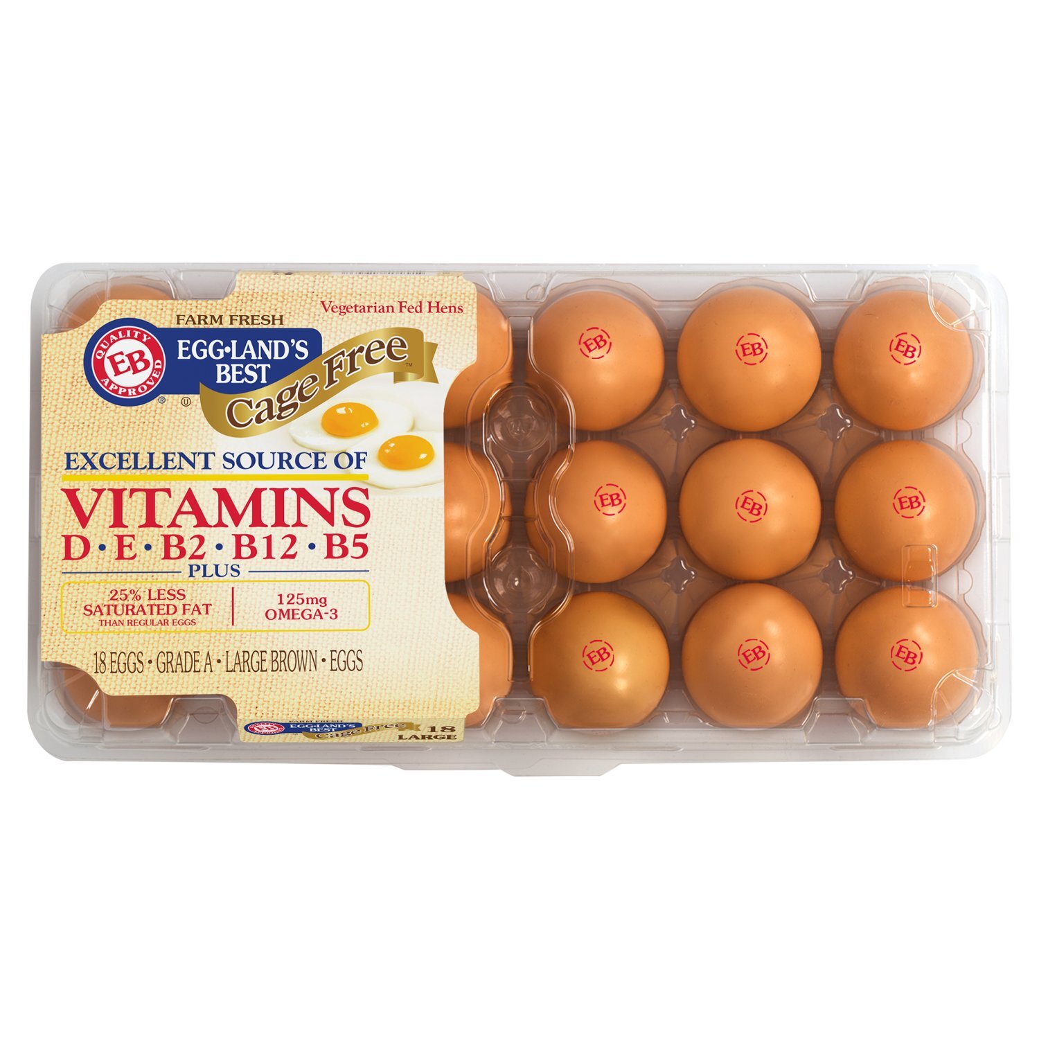Eggland's Best Cage Free Eggs, Large, 18 count - Fairway
