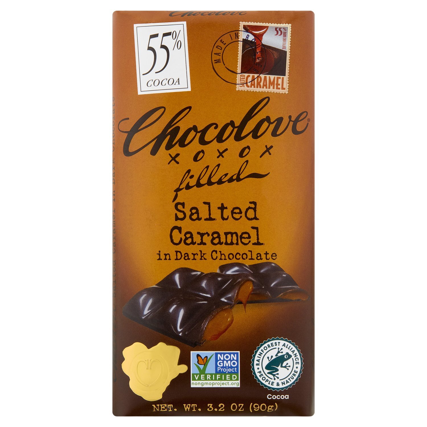 Chocolove Filled Salted Caramel in Dark Chocolate, 3.2 oz - Fairway