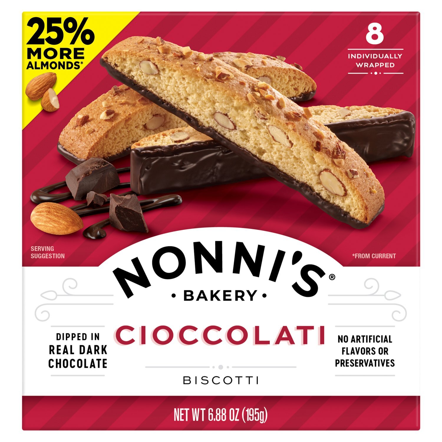 Nonni's Cioccolati Biscotti, 8 count, 6.88 oz - Fairway