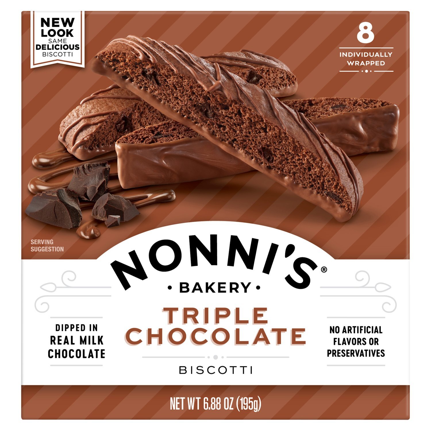 Nonni's Triple Chocolate Biscotti, 8 count, 6.88 oz - Fairway