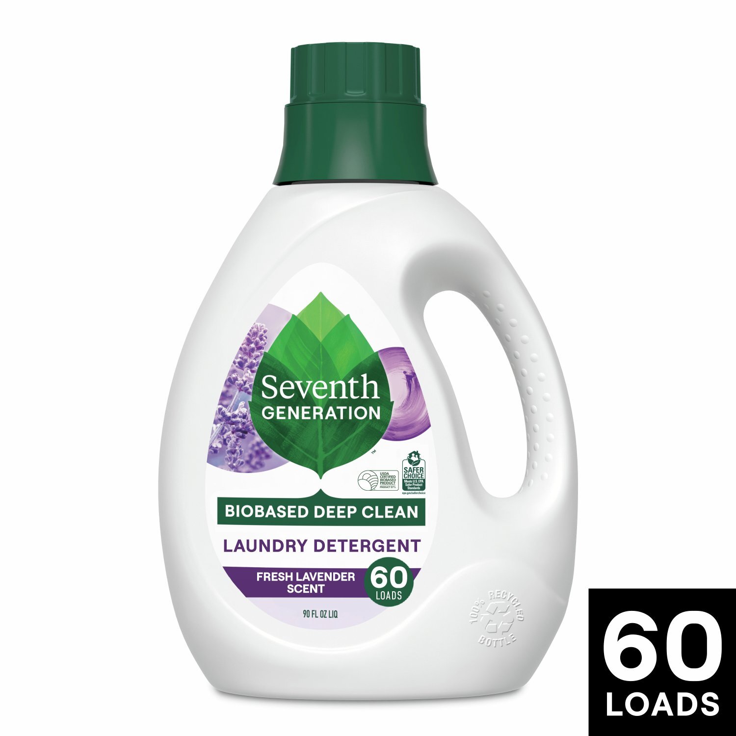 Seventh Generation Fresh Lavender Scent Laundry Detergent, 60 loads, 90 fl oz liq Image 1 of 9