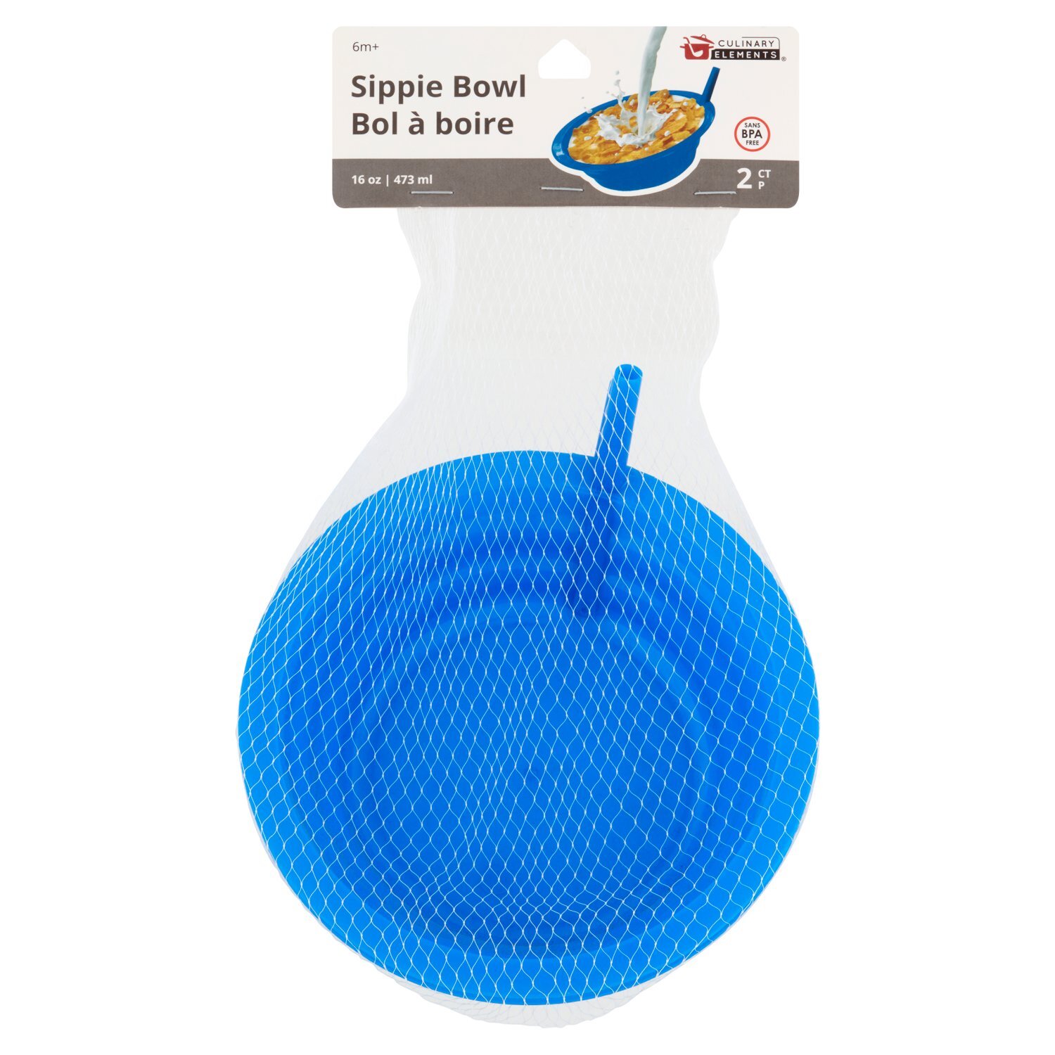 Culinary Elements Blue 16 oz Sippie Bowl, 6m+, 2 count Image 1 of 5
