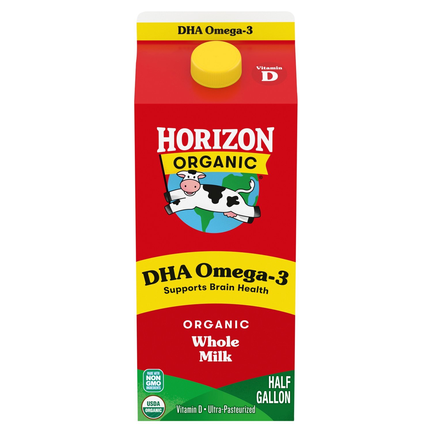 Horizon Organic DHA Omega-3 Whole Milk, 64 fl oz Half Gallon Carton Image 1 of 10
