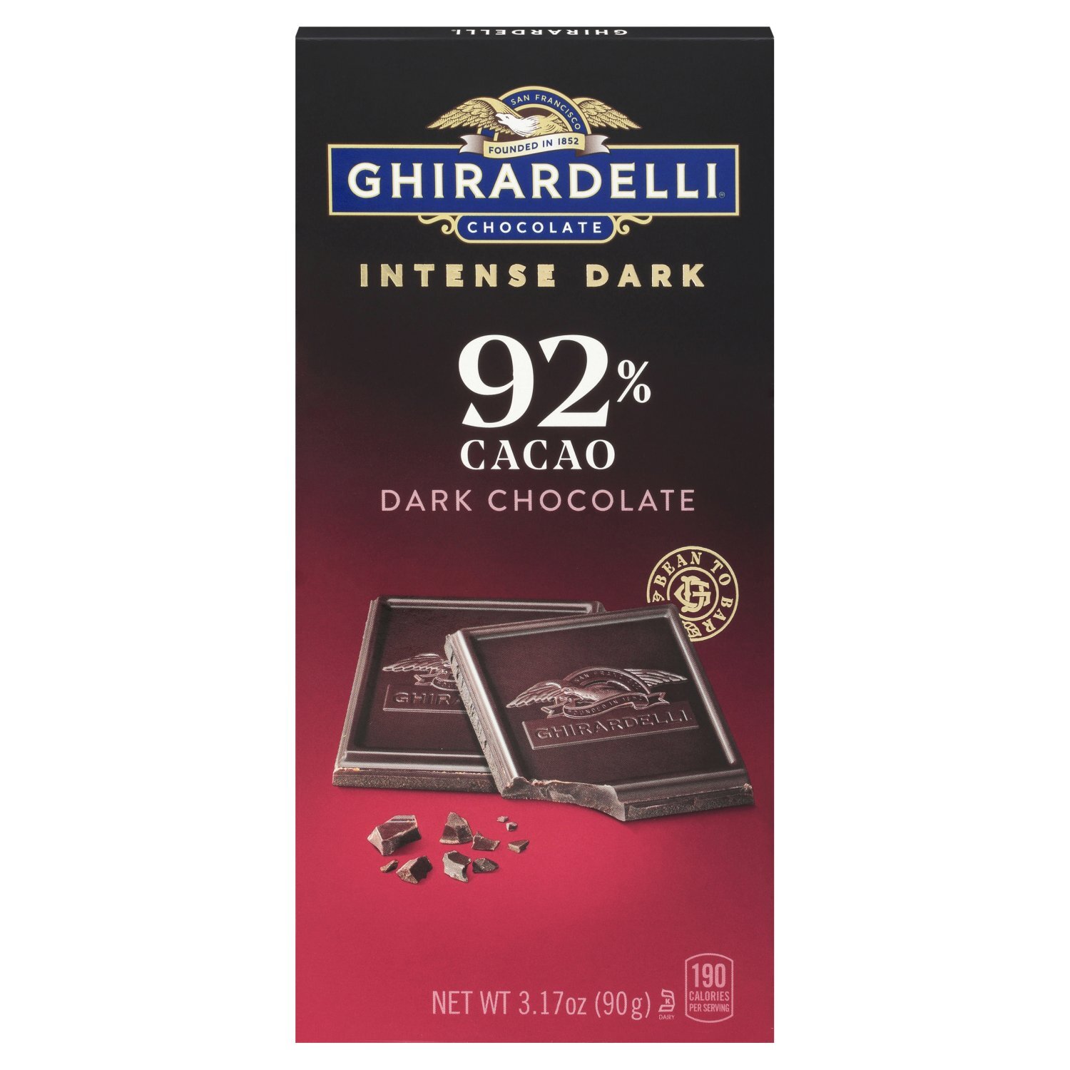GHIRARDELLI Intense Dark Chocolate Bar, 92% Cacao, 3.17 Oz Bar Image 1 of 6