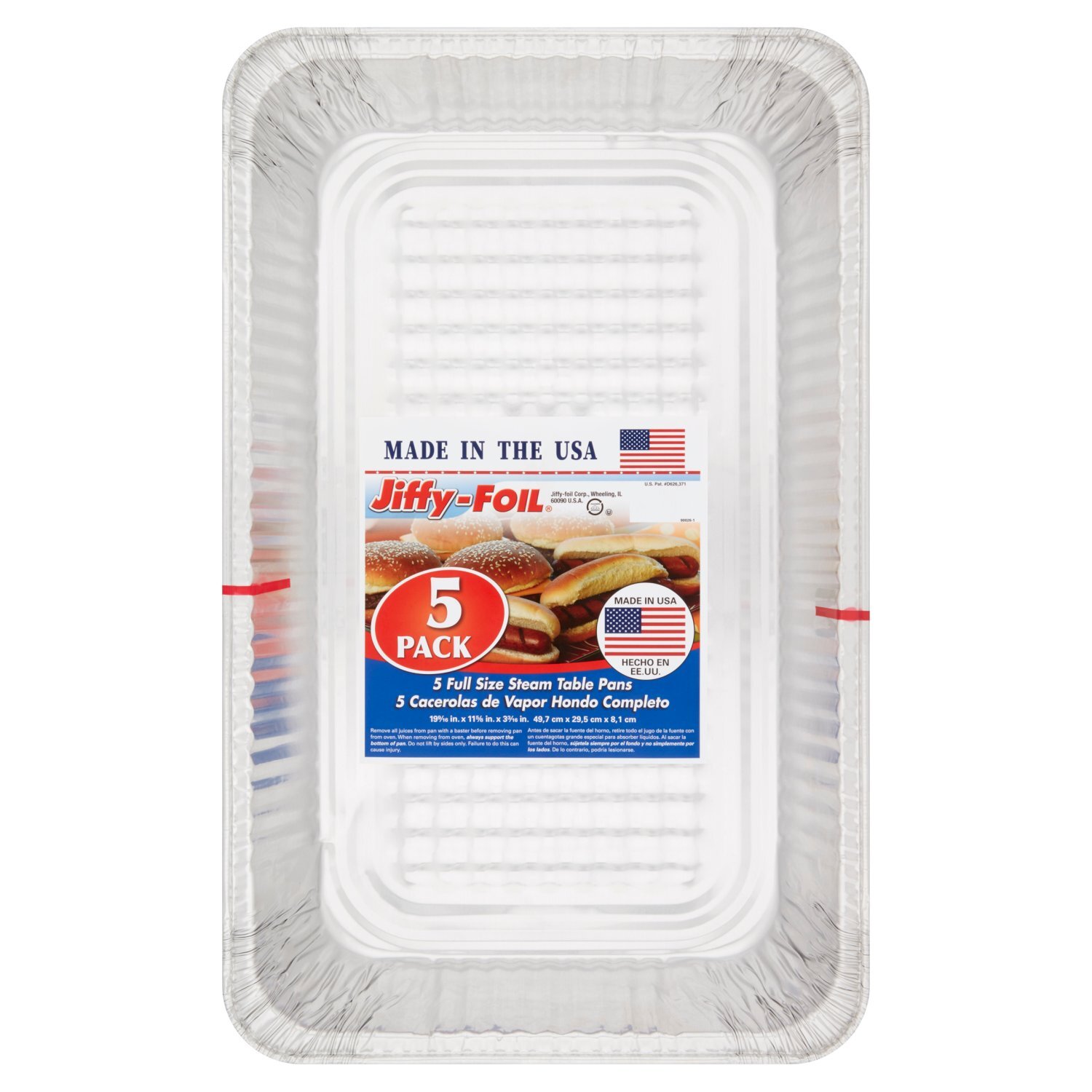 Jiffy-Foil Full Size Steam Table Pans, 5 Count Image 1 of 5