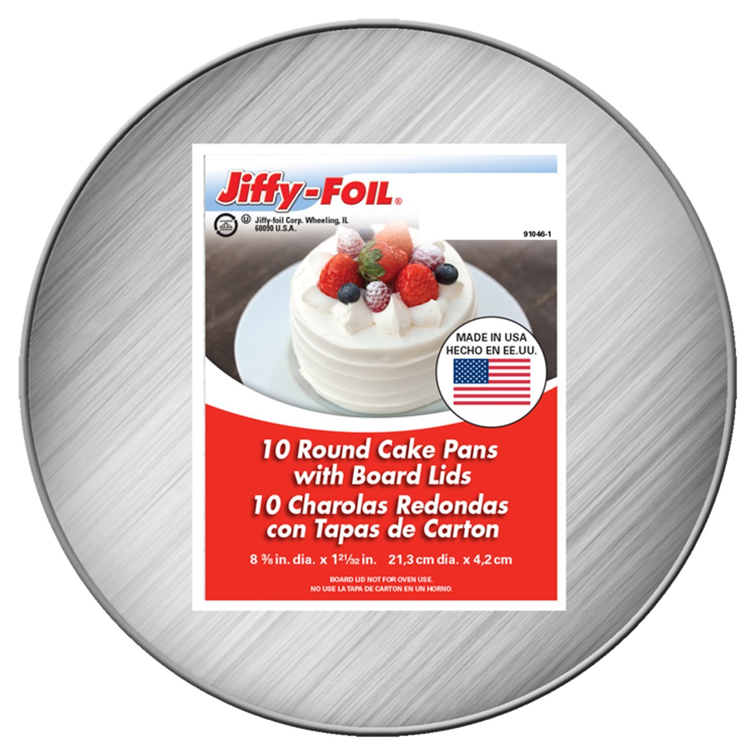Jiffy-Foil Round Cake Pans with Board Lids, 10 Count Image 1 of 2