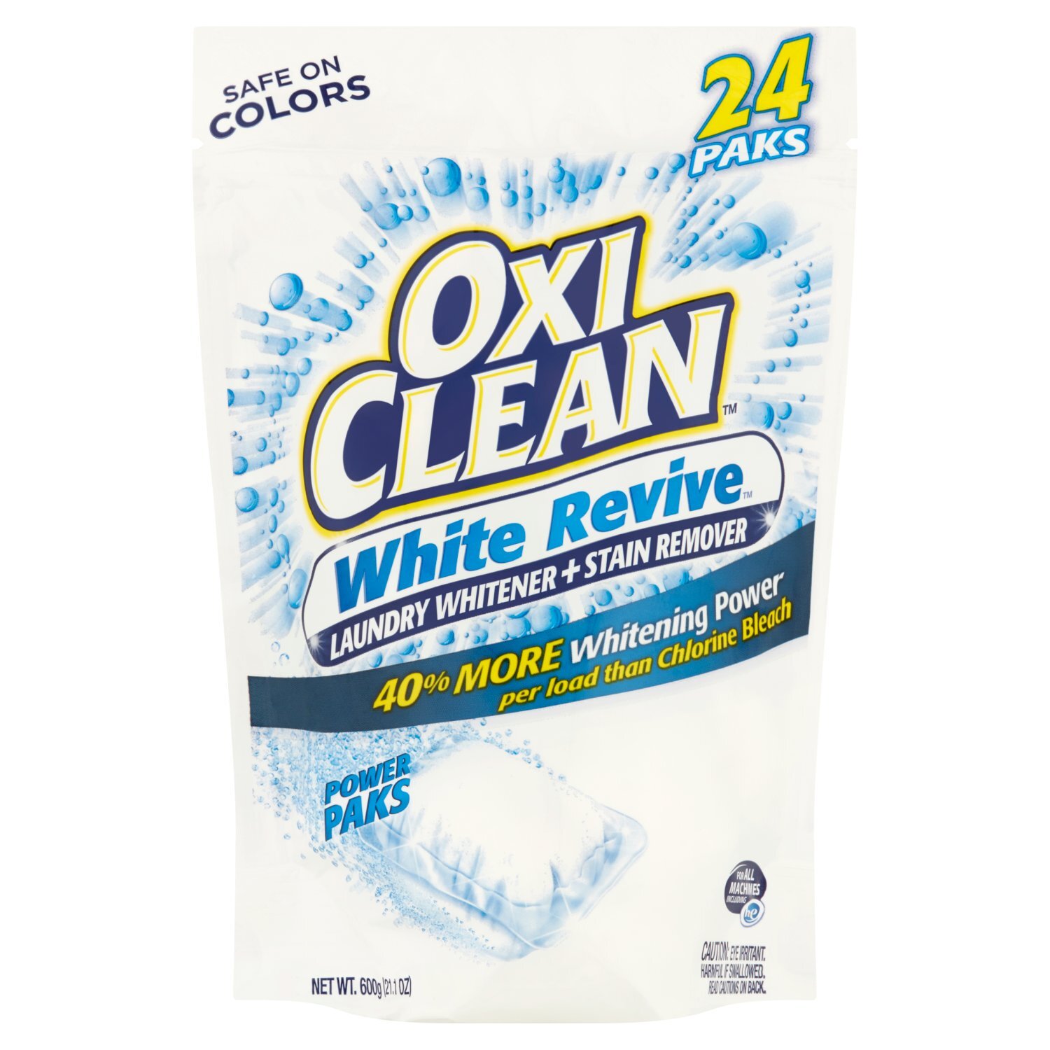 OxiClean White Revive Laundry Whitener + Stain Remover Power Paks, 24 count, 21.1 oz Image 1 of 5