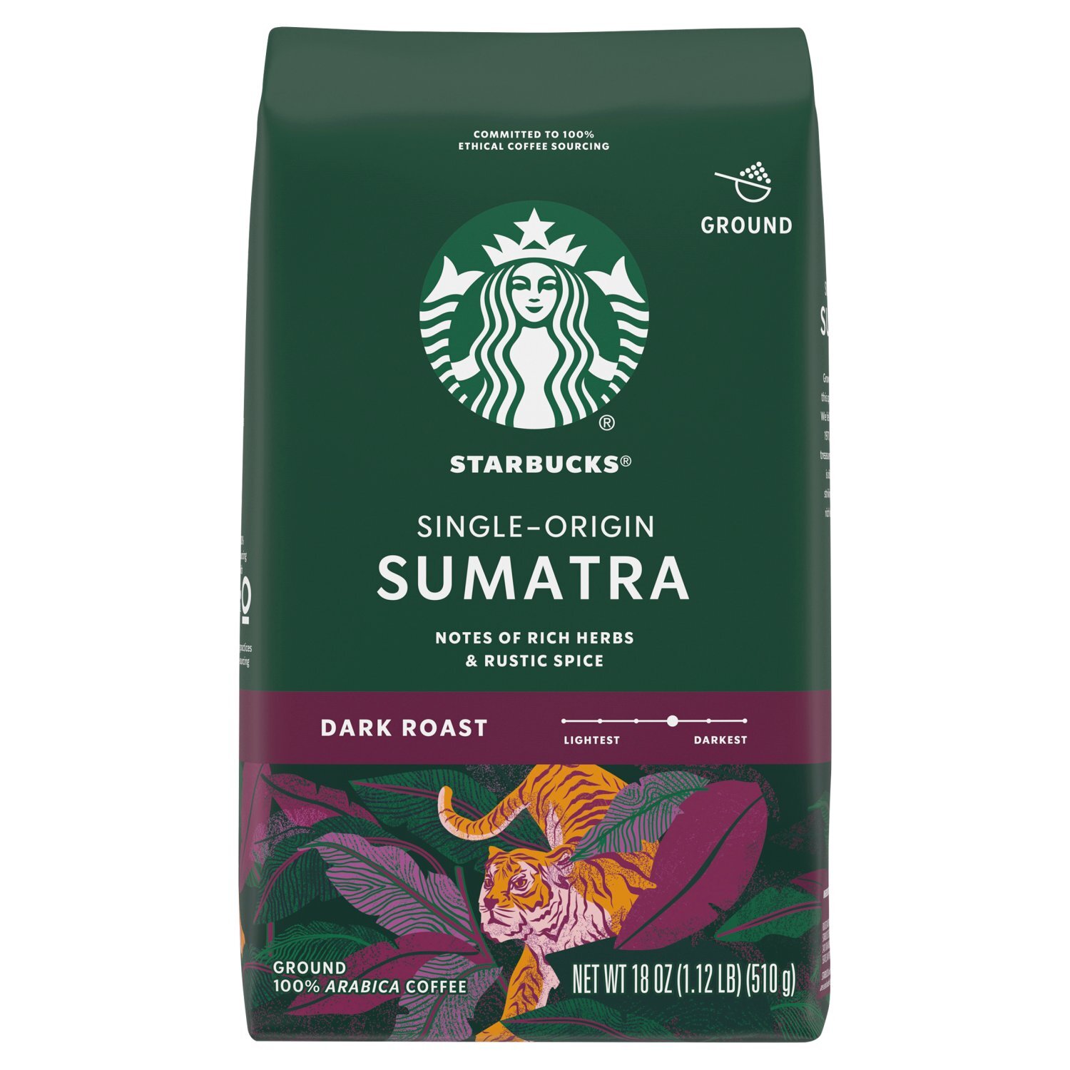 Starbucks Sumatra Single-Origin Dark Roast Ground Coffee, 18 oz Image 1 of 9