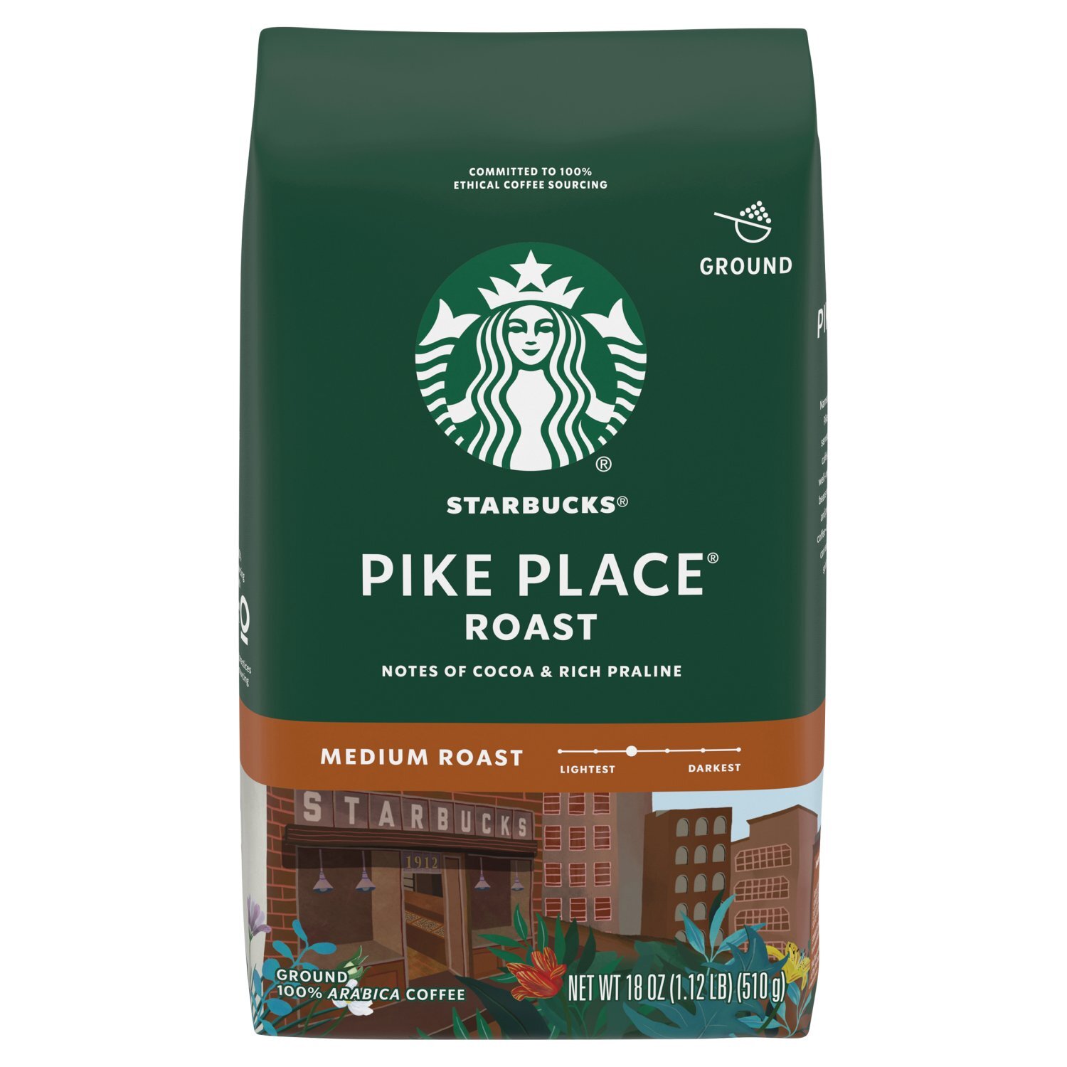 Starbucks Pike Place Medium Roast Ground Coffee, 18 oz - The Fresh