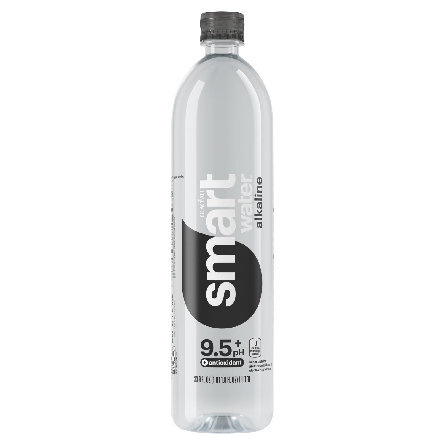 Glacéau Smartwater 9.5 pH + Antioxidant Alkaline Water Beverage, 33.8 fl oz