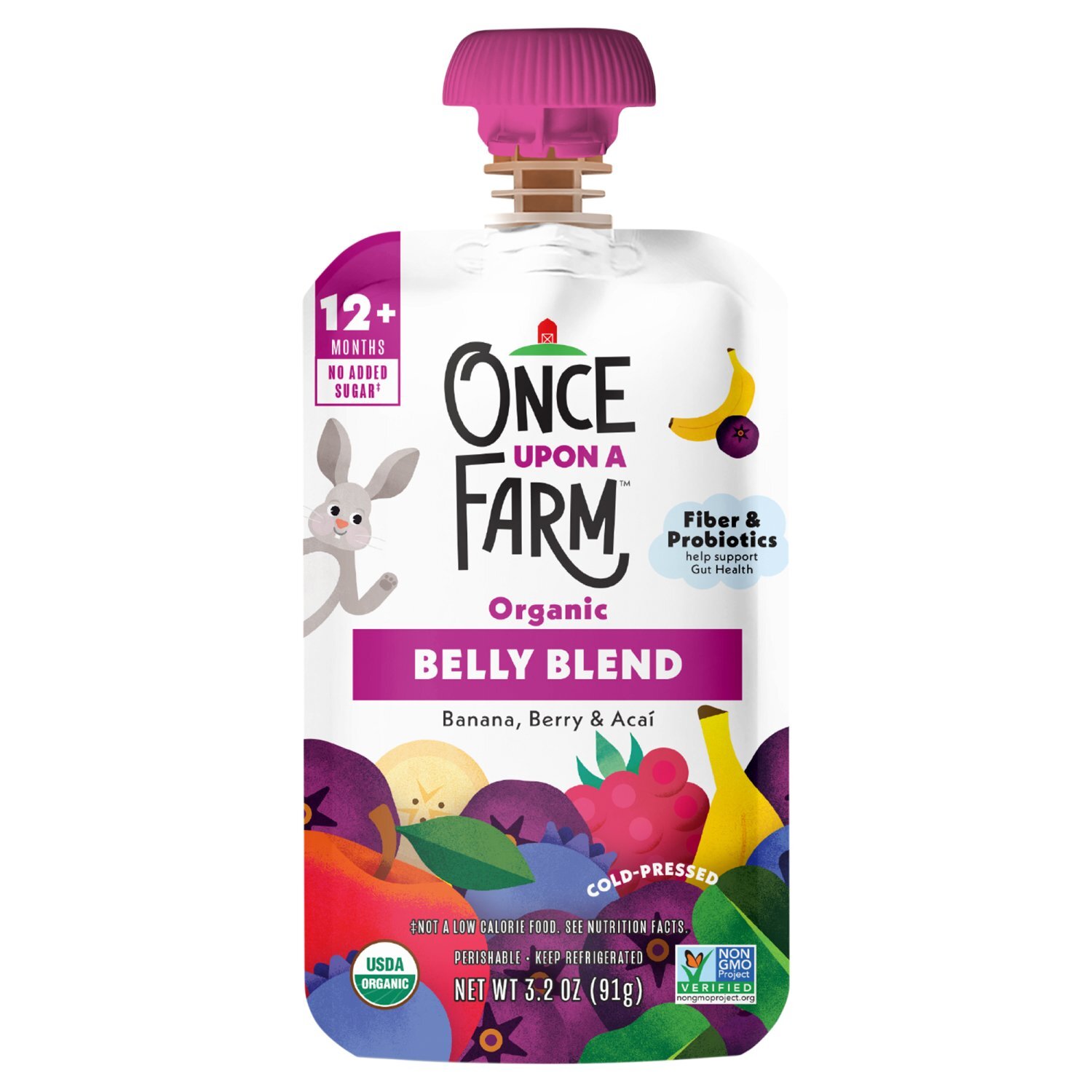 Once Upon a Farm Organic Belly Blend Baby Food, 12+ Months, 3.2 oz Image 1 of 5