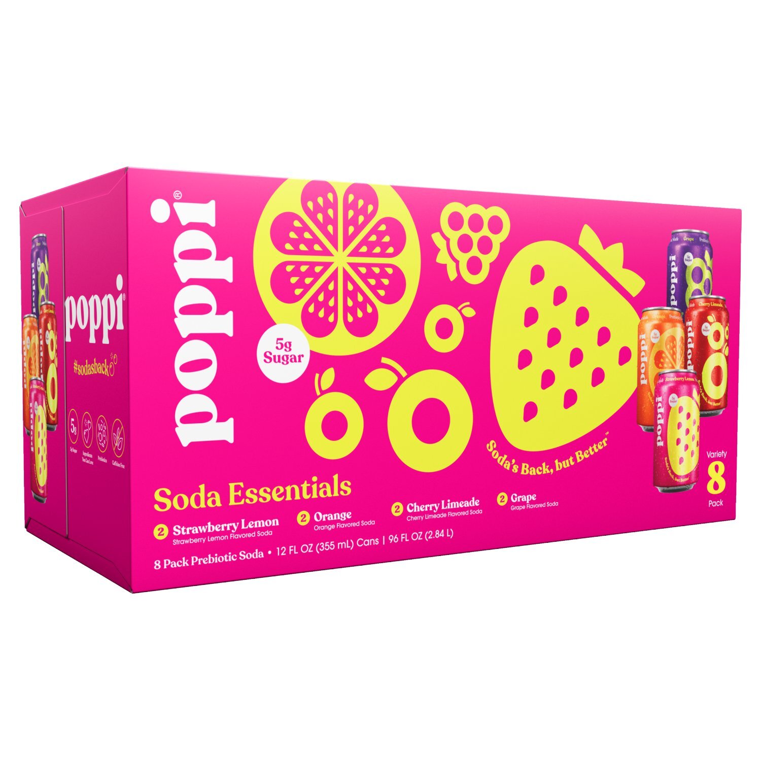 Poppi Prebiotic Soda Variety Pack, 12 Fl Oz X 8 Count - Fairway