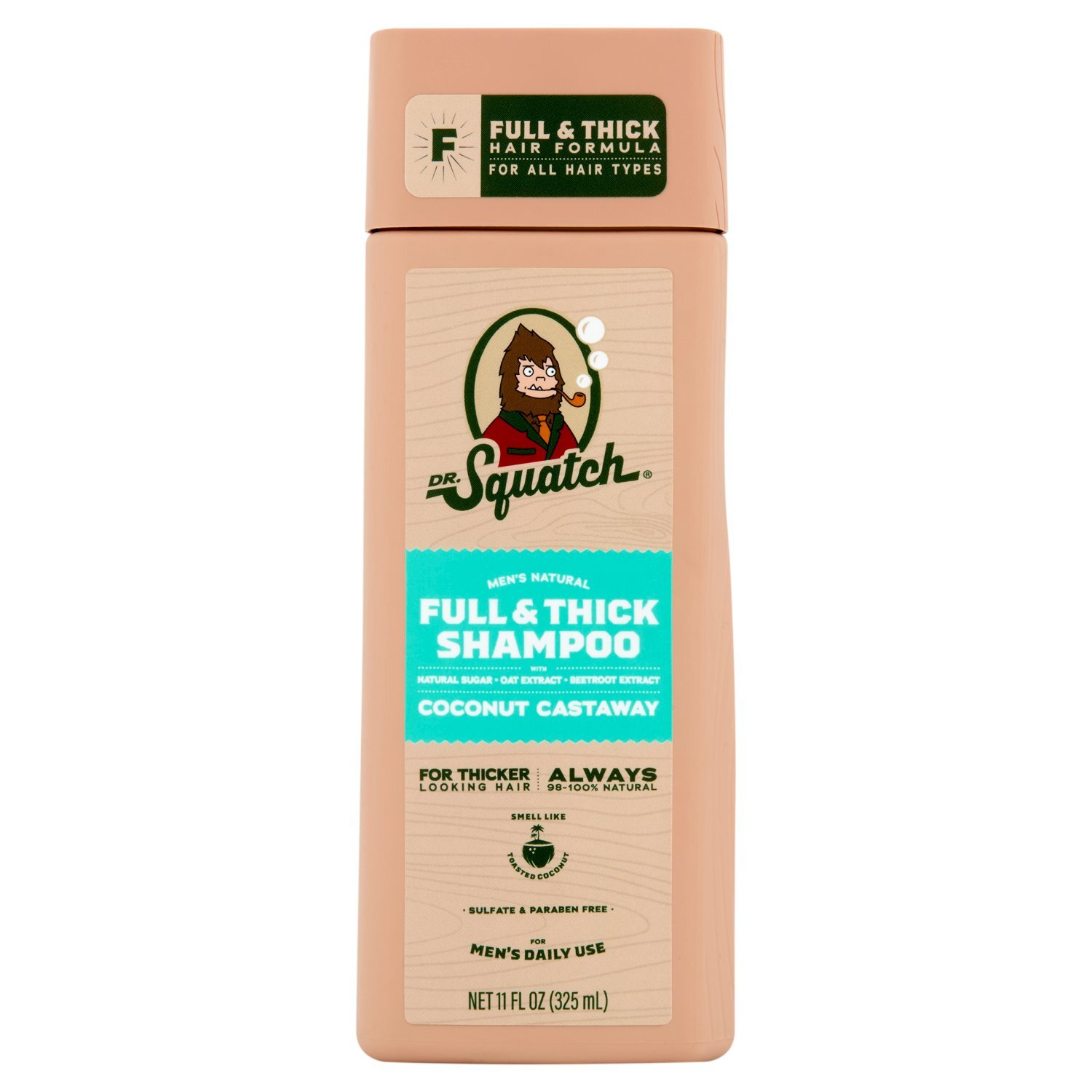 Dr. Squatch Coconut Castaway Men's Natural Full & Thick Shampoo