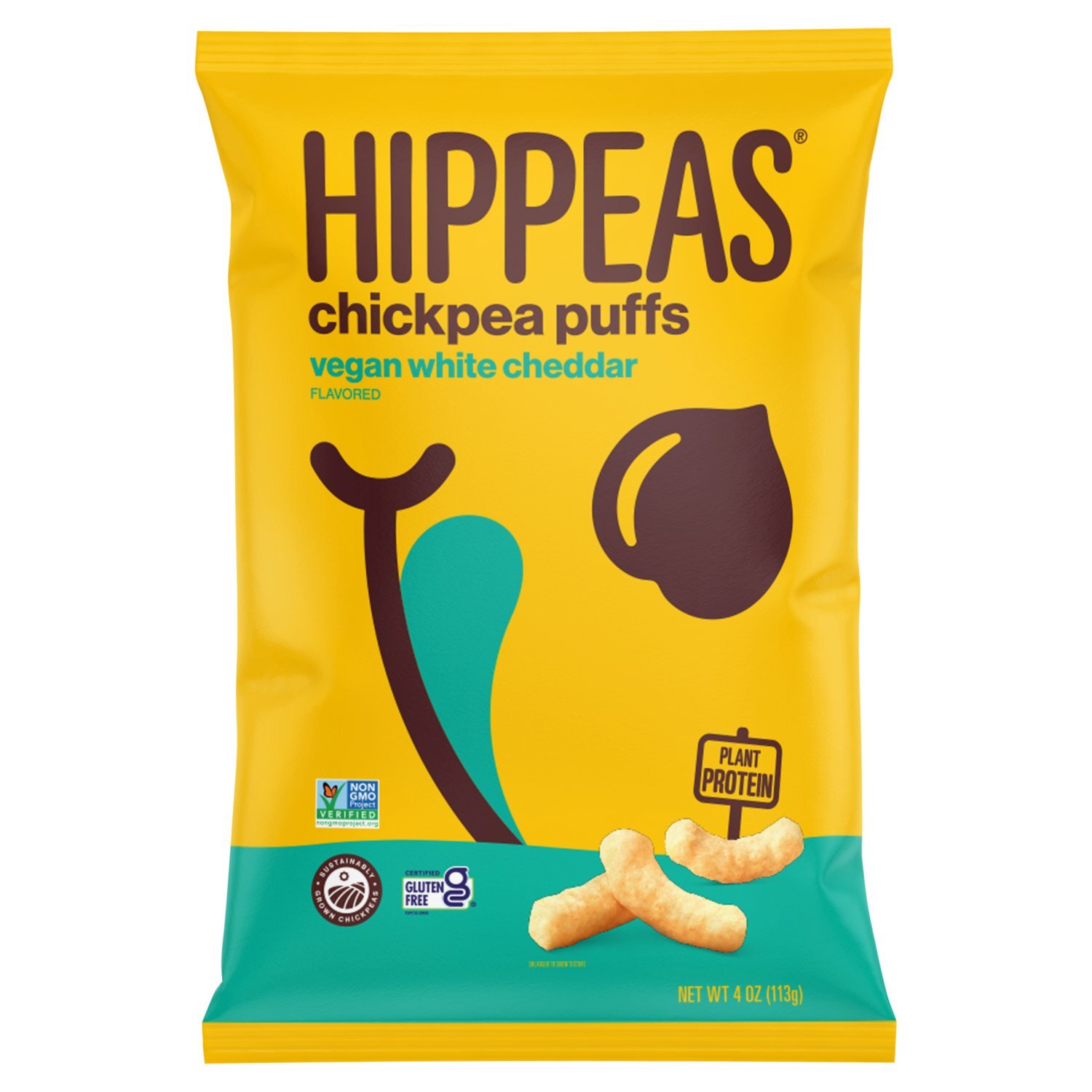 Hippeas Vegan White Cheddar Flavored Chickpea Puffs, 4 oz Image 1 of 5
