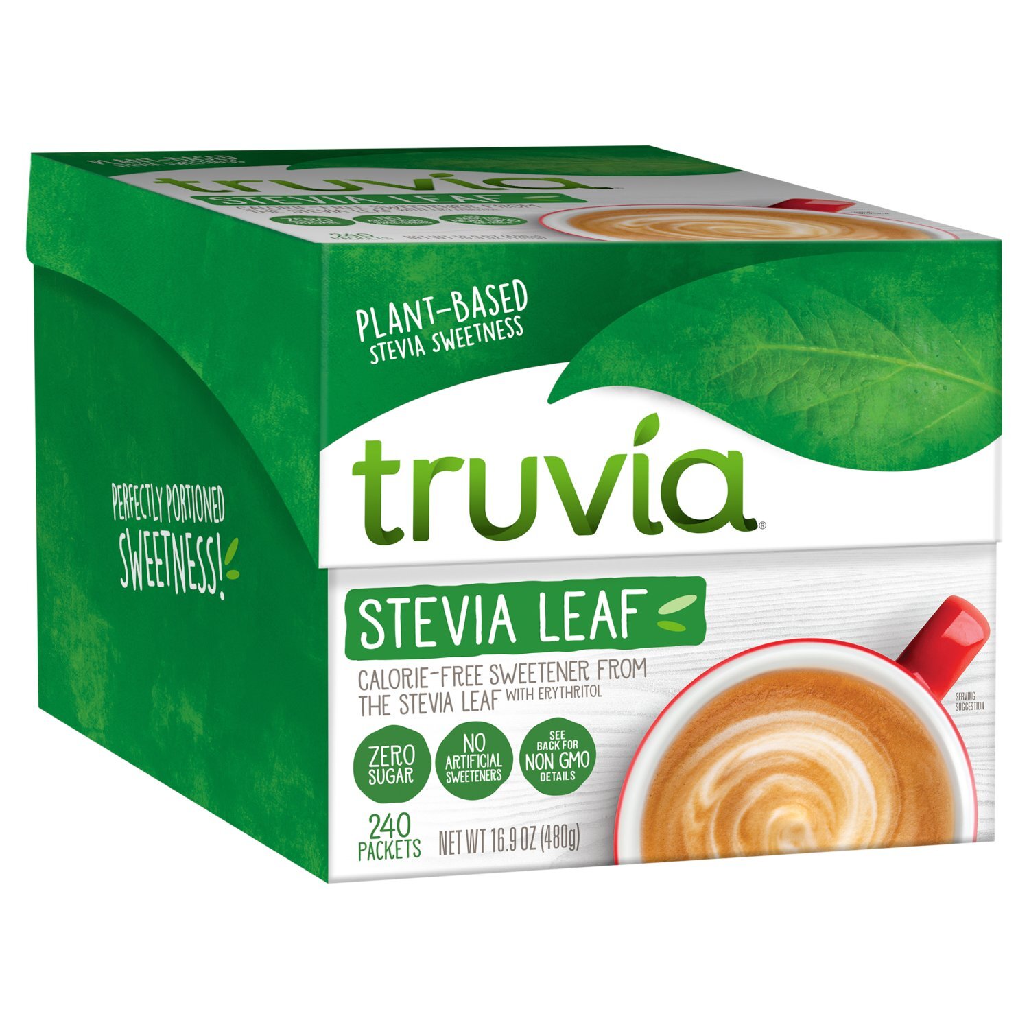 Truvia Stevia Leaf Calorie-Free Sweetener, 240 count, 16.9 oz Image 1 of 7